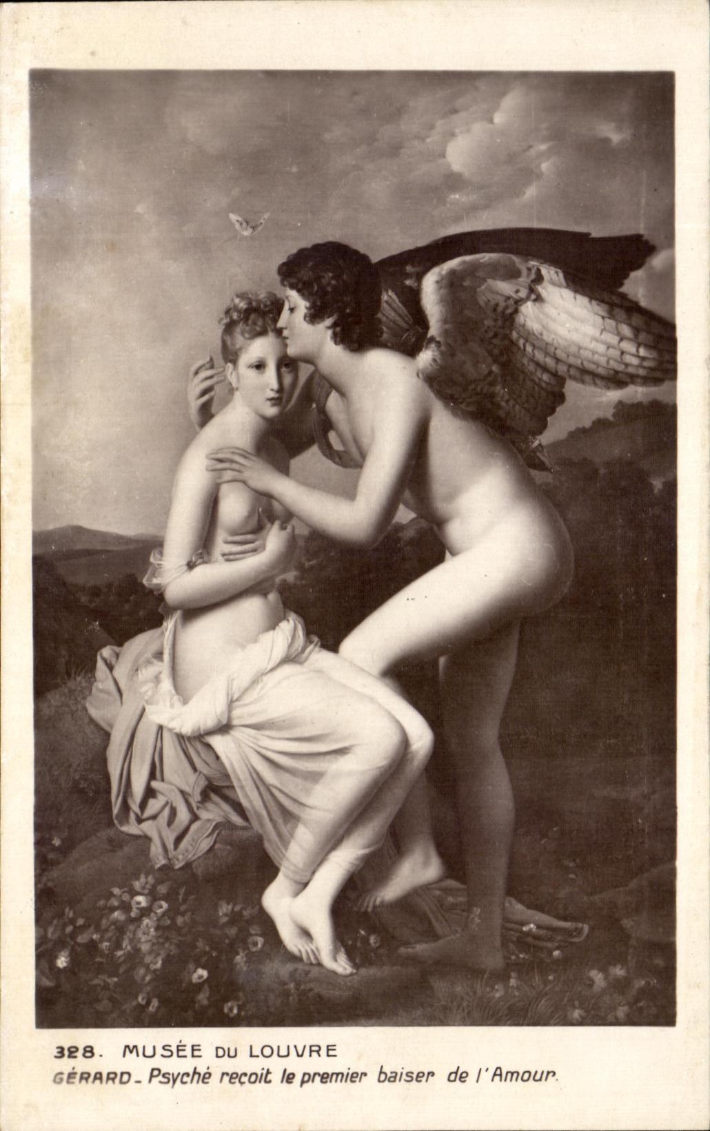 CPA Musee Of Louvre Gerald Psyche Receives the First Kiss Of the Love
