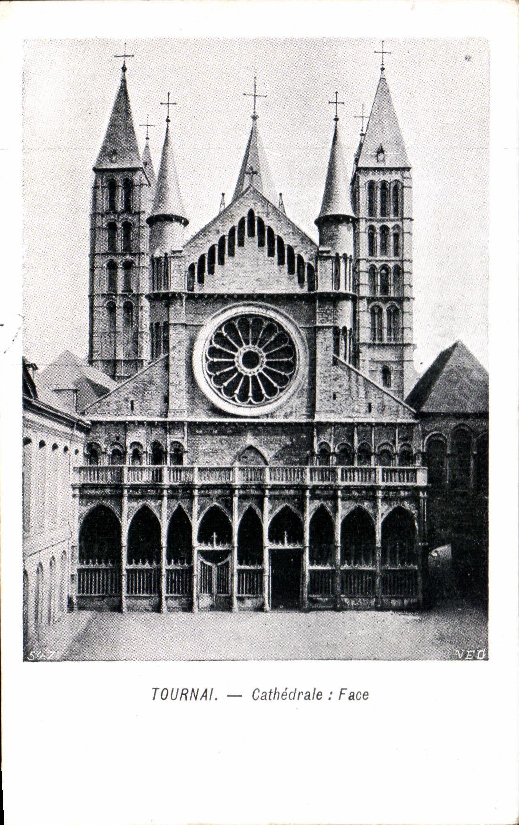 CPA Tournai Cathedrale Face