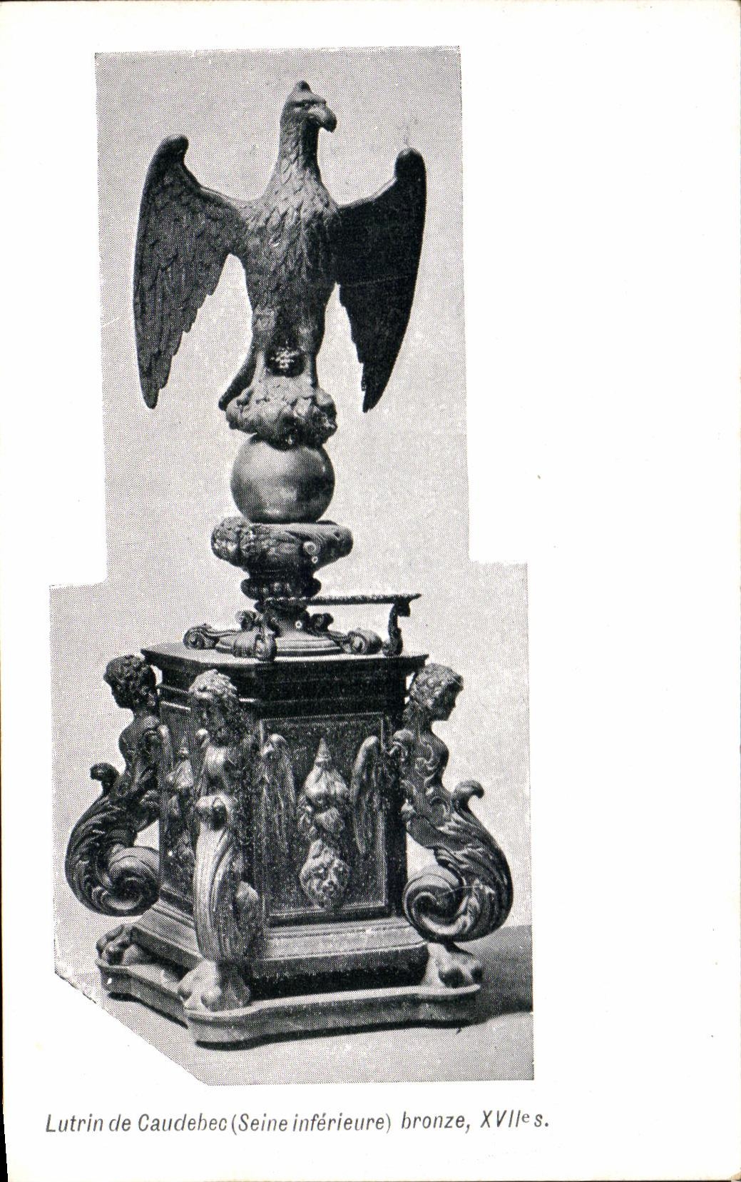 CPA Lutrin of Caudebec bronzes 17th Eagle