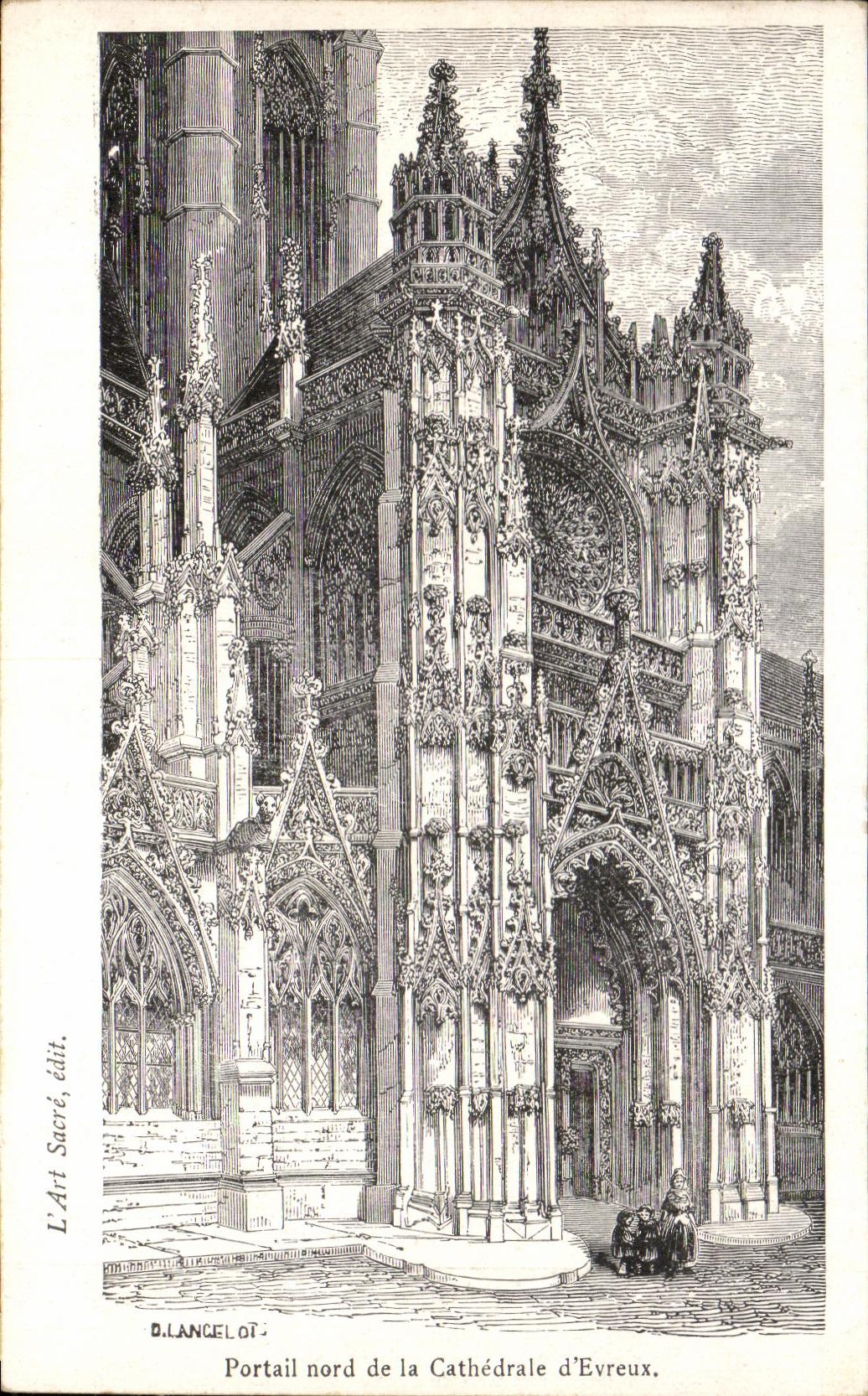 Puerta nortena de CPA de la catedral de Evreux