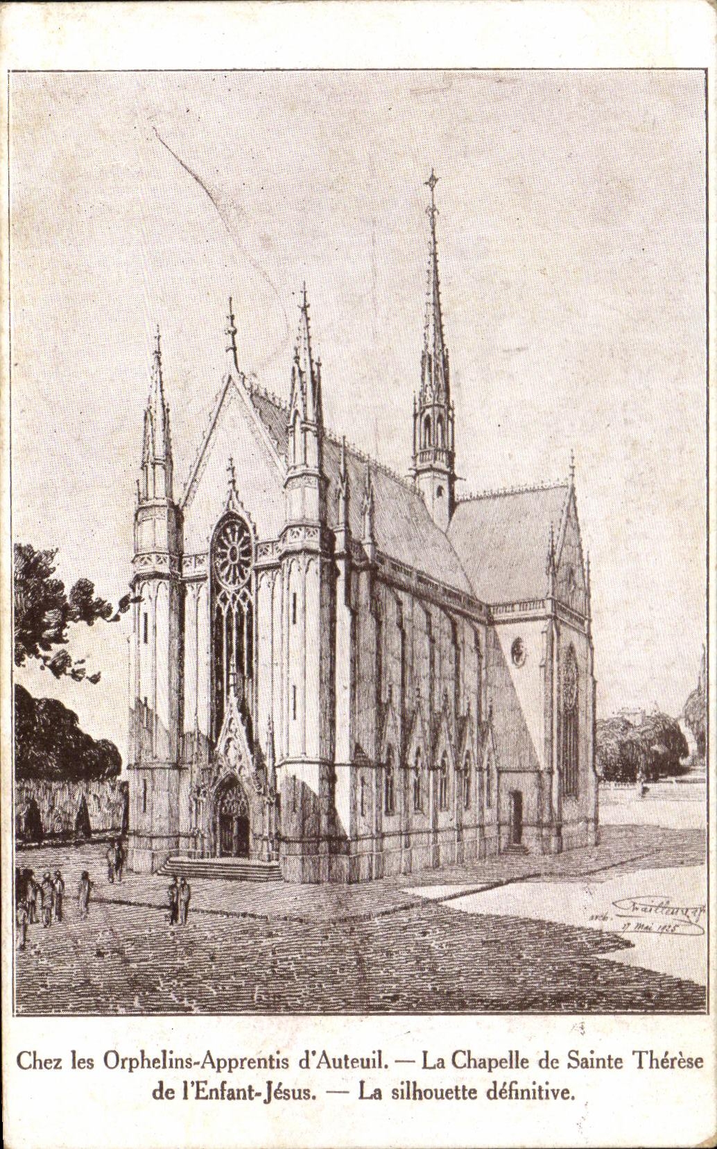 CPA Among Orphans Apprentices of Auteuil La Chapelle of Sainte Therese of the Jesus child the final silhouette