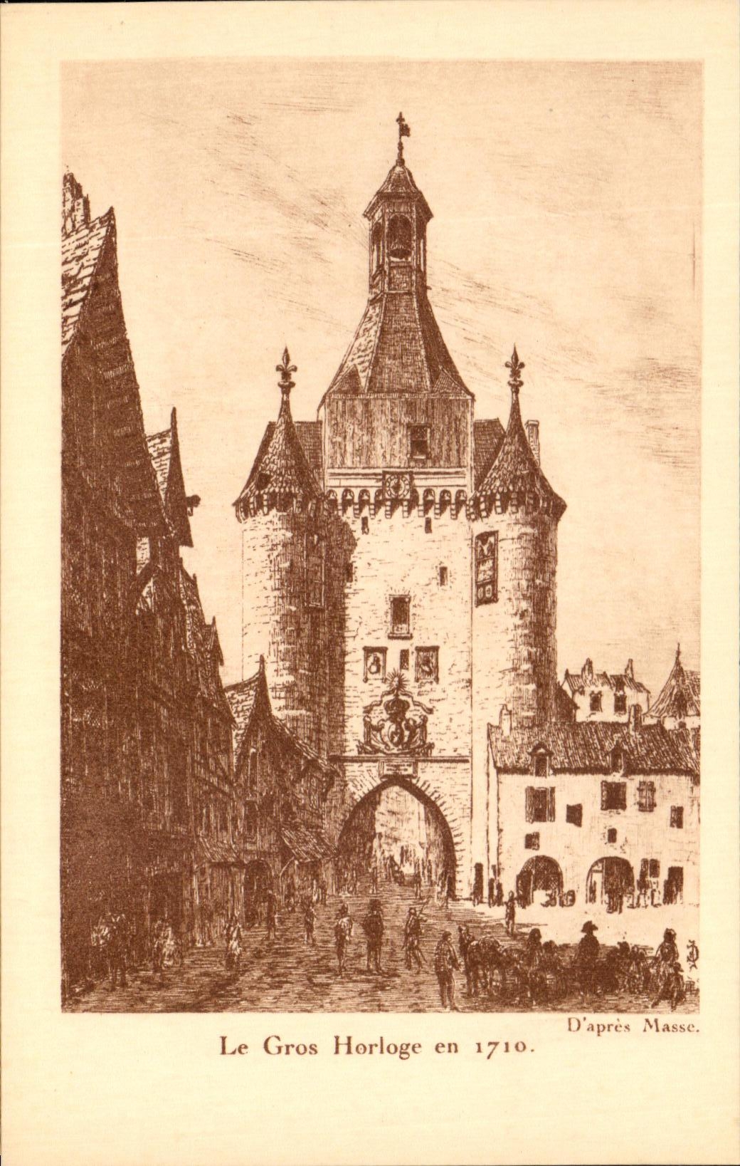 CPA el Gros Horloge en La Rochelle 1710