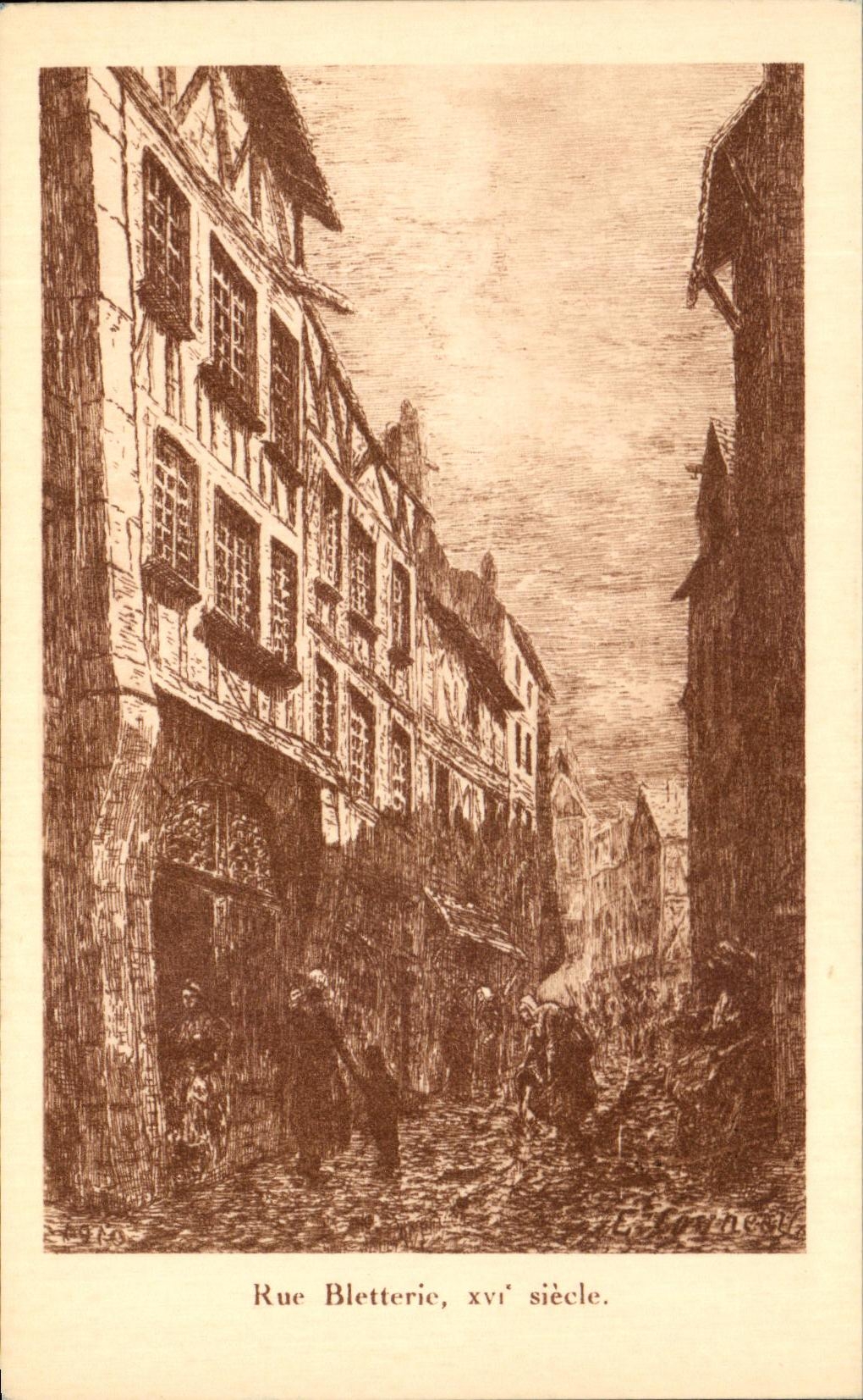 Siglo de Bletterie XVI La Rochelle de la calle de CPA