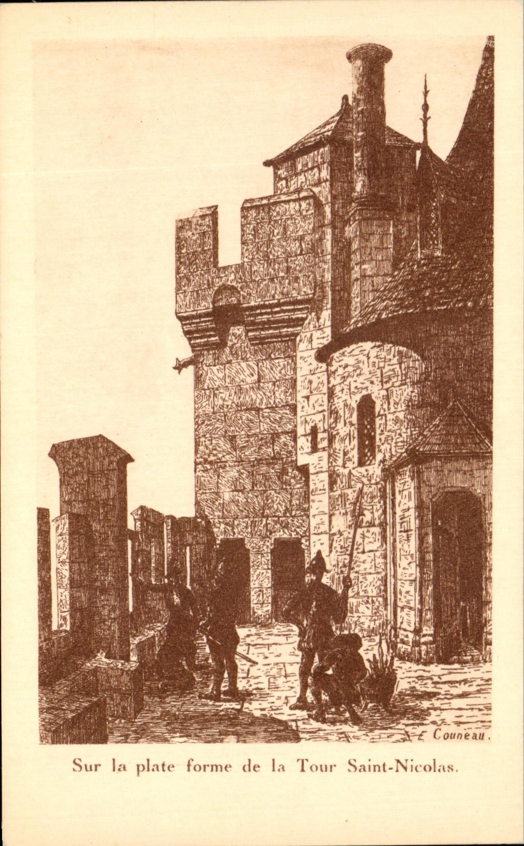 Plataforma del La de CPA Sur del Saint Nicolas de La Rochelle de la torre