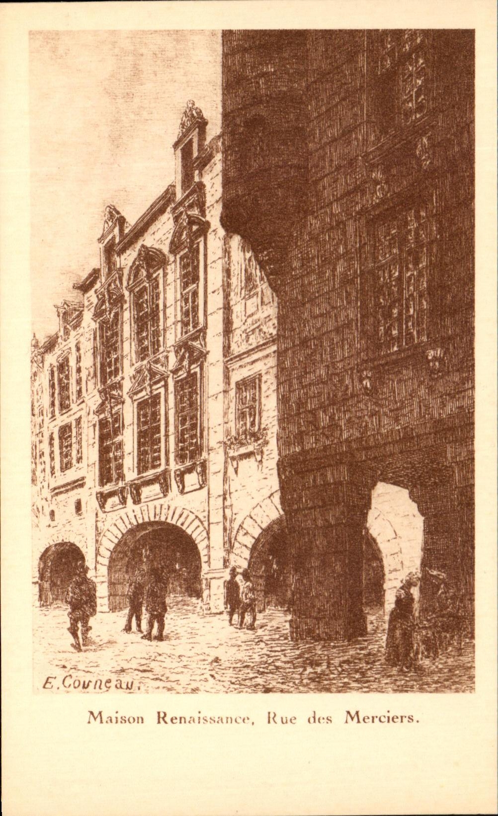 Calle del renacimiento de la casa de CPA de los paneros de La Rochelle