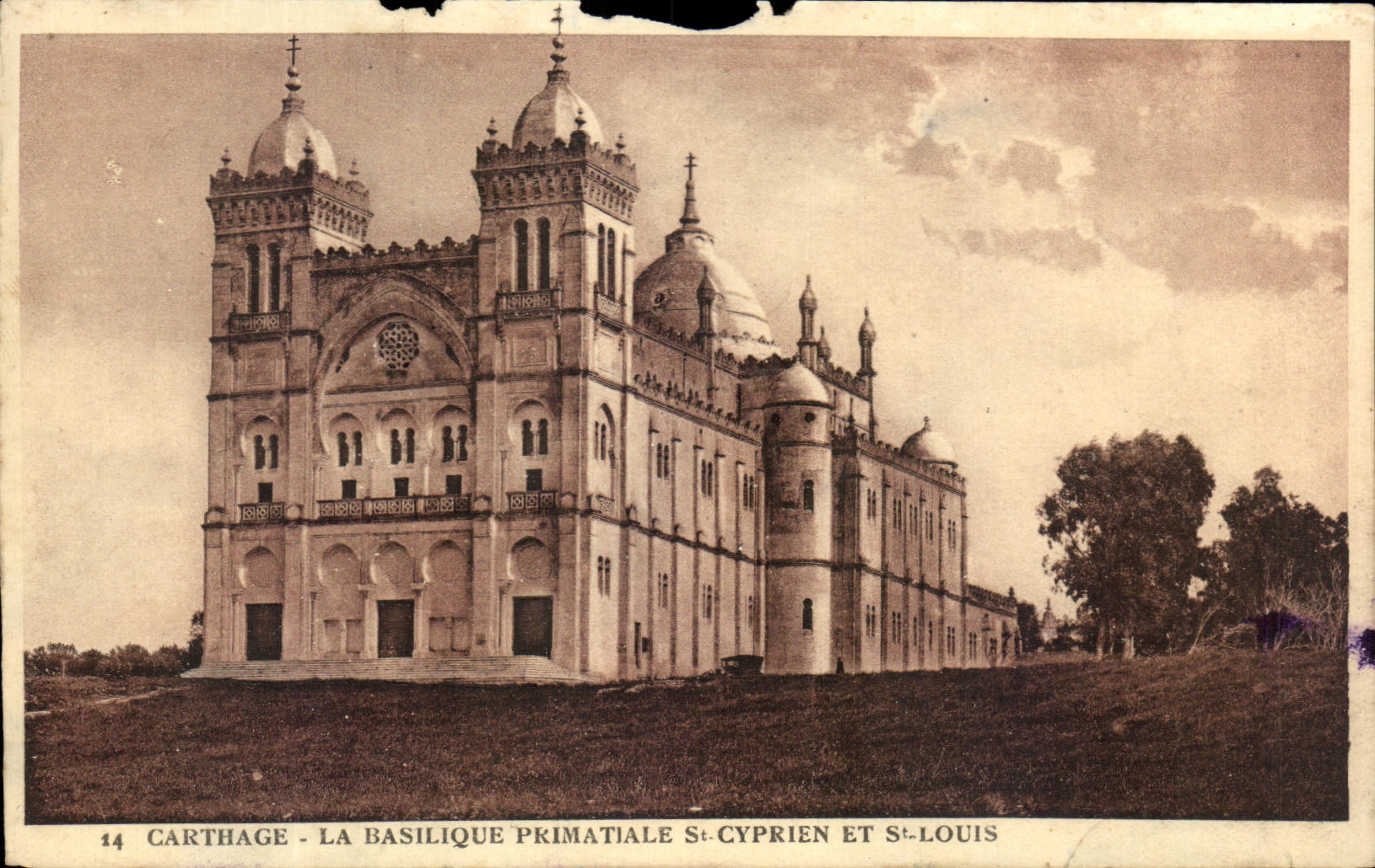 CPA Carthage La Basilica Primatiale St Cyprien And St Louis Tunisia