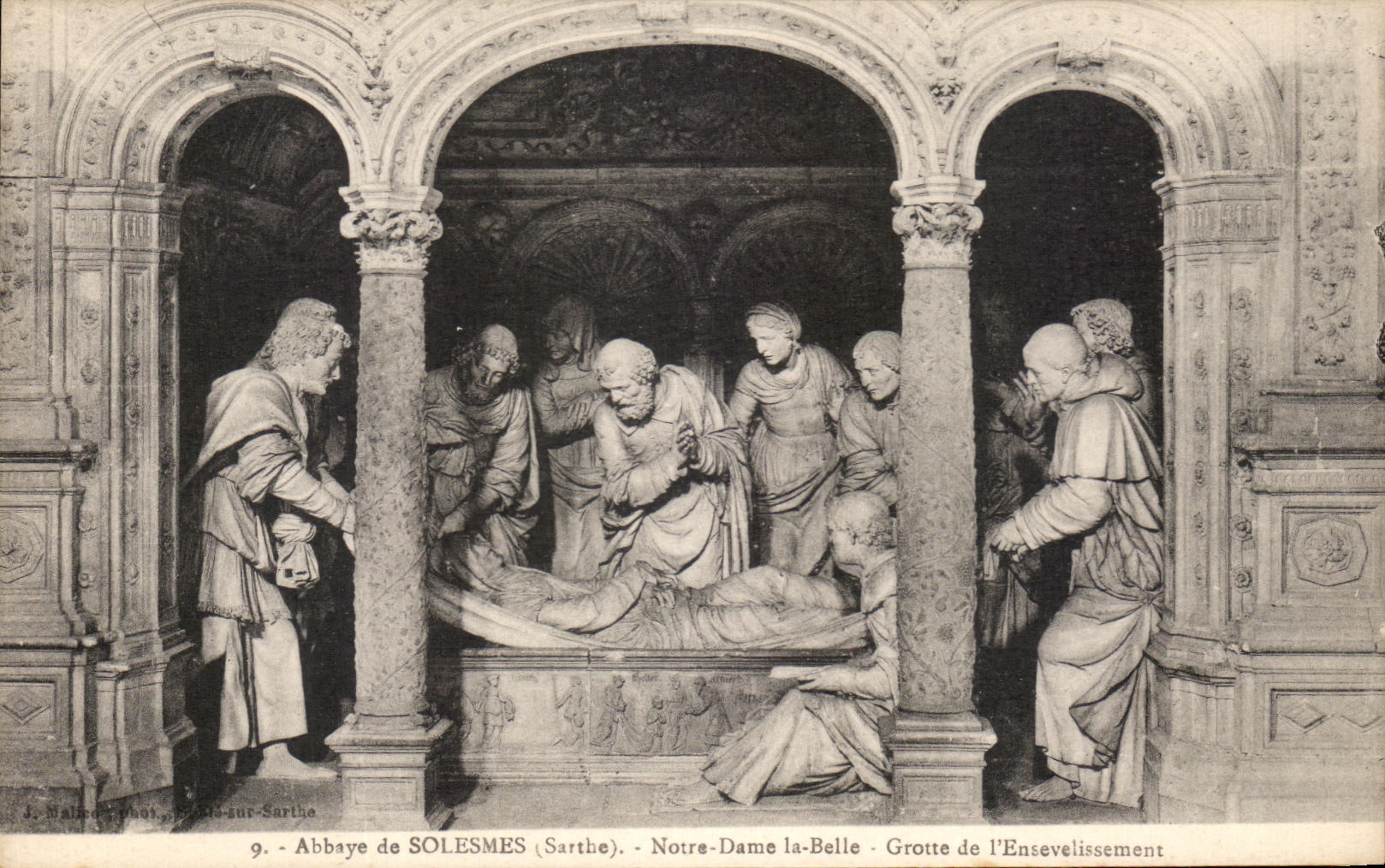 CPA Abbey of Solesmes Notre Dame the Beautiful Cave of I' Ensevelissement