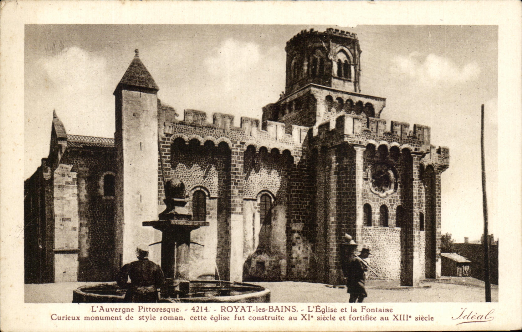 CPA Picturesque Auvergne Royat les Bains the Curious Church and Fountain