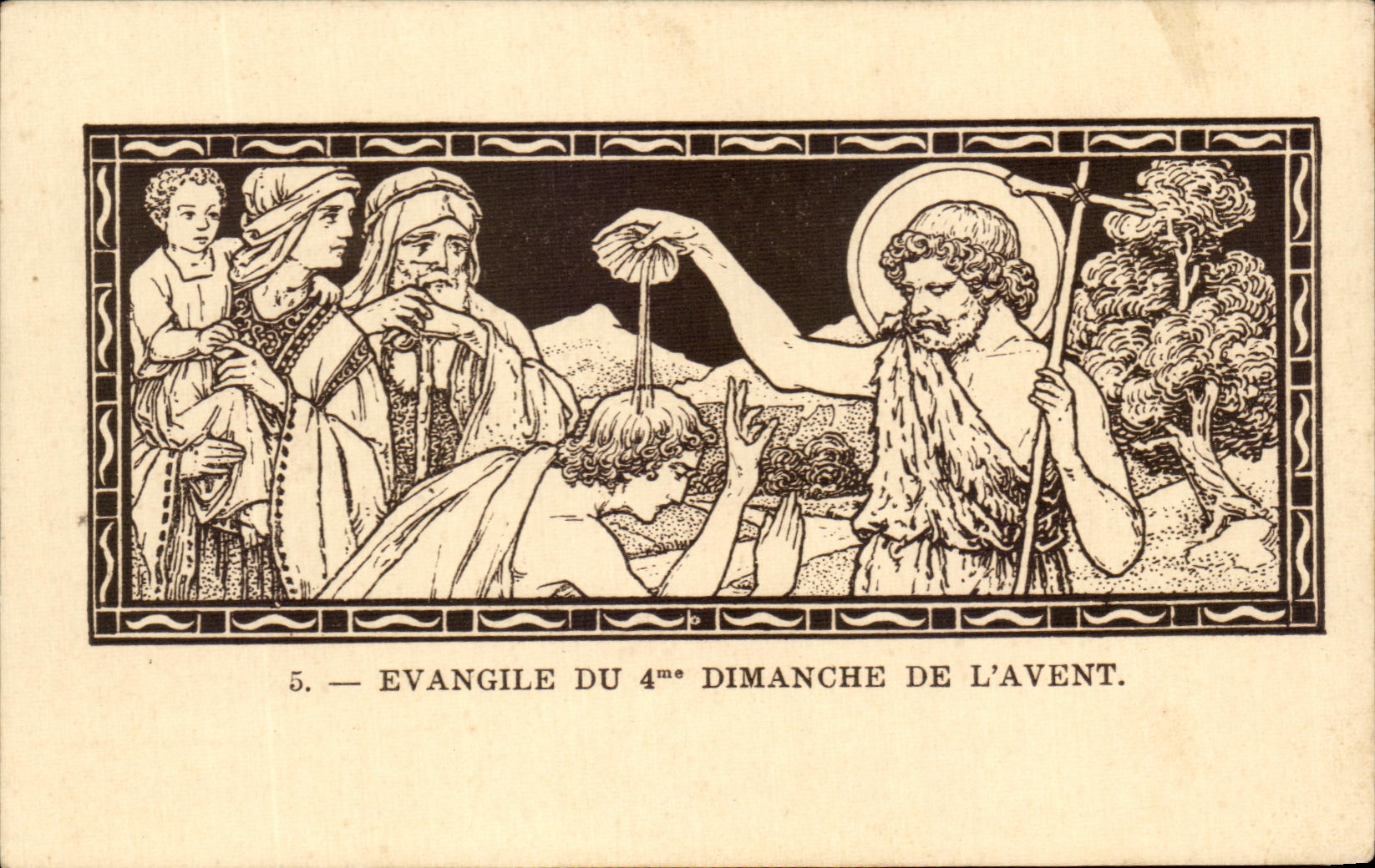 CPA Evangile du 4eme dimanche De L'Avent