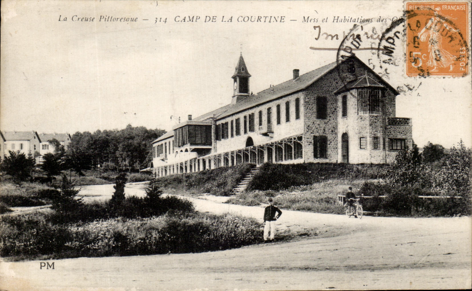 CPA Camp Of Courtine Mess and Militaria dwellings