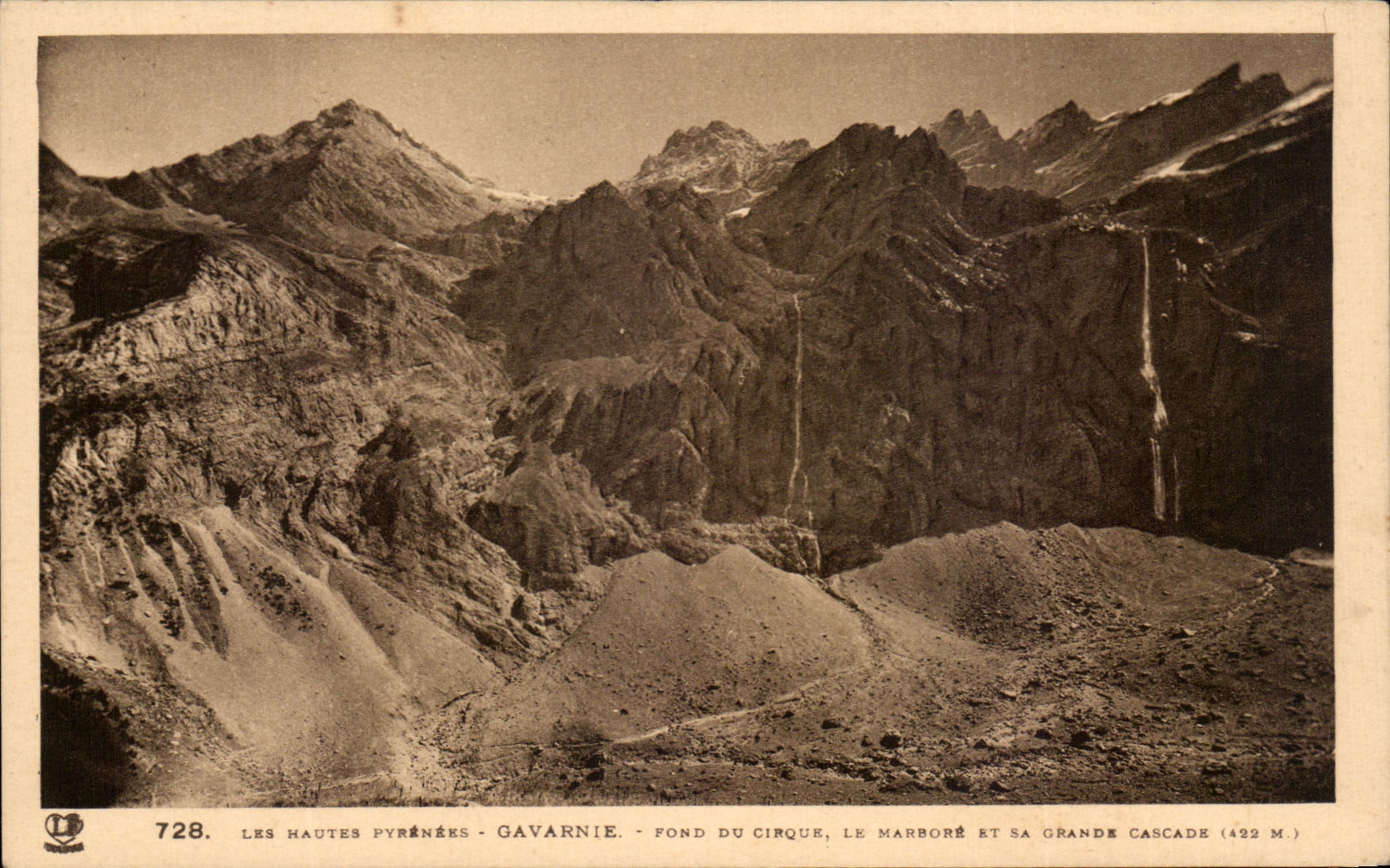 CPA the High Pyrenees Gavarnie Fund Of Cinque Marbore and its large cascade