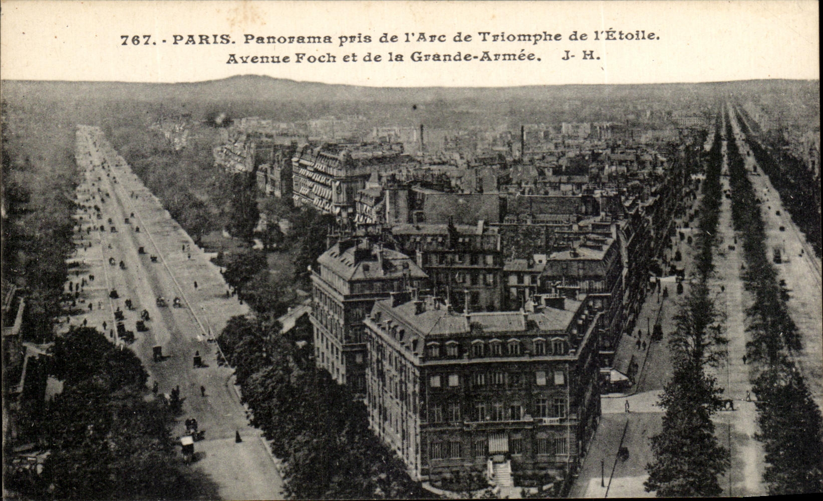 Panorama de CPA Paris tomado de Arc De Triomphe de Etoile