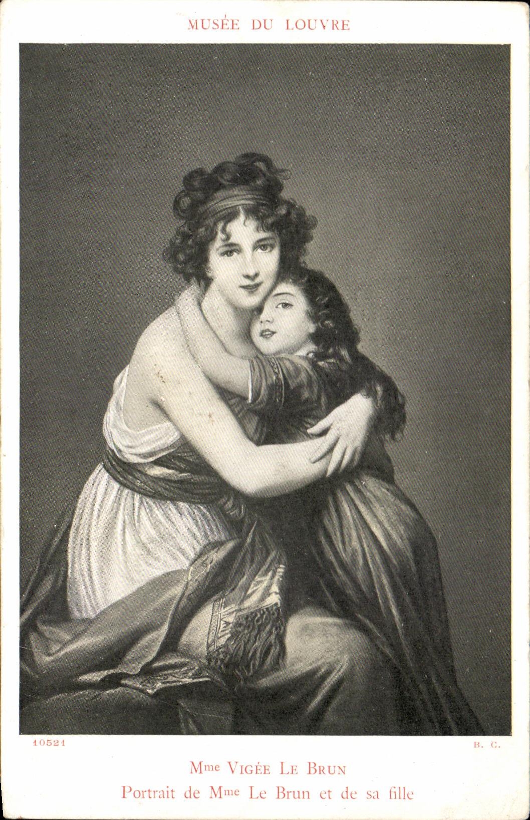 Museo de CPA de senora Vigee de la lumbrera el retrato de Brown de la muda el Brown uno y su museo de la hija de Louvre Paris