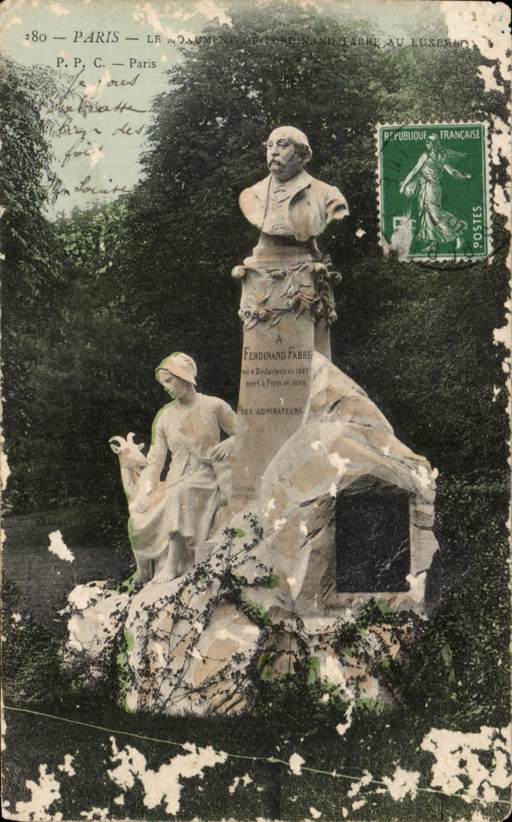 CPA Paris the monument of Ferdinand Fabre in Luxembourg