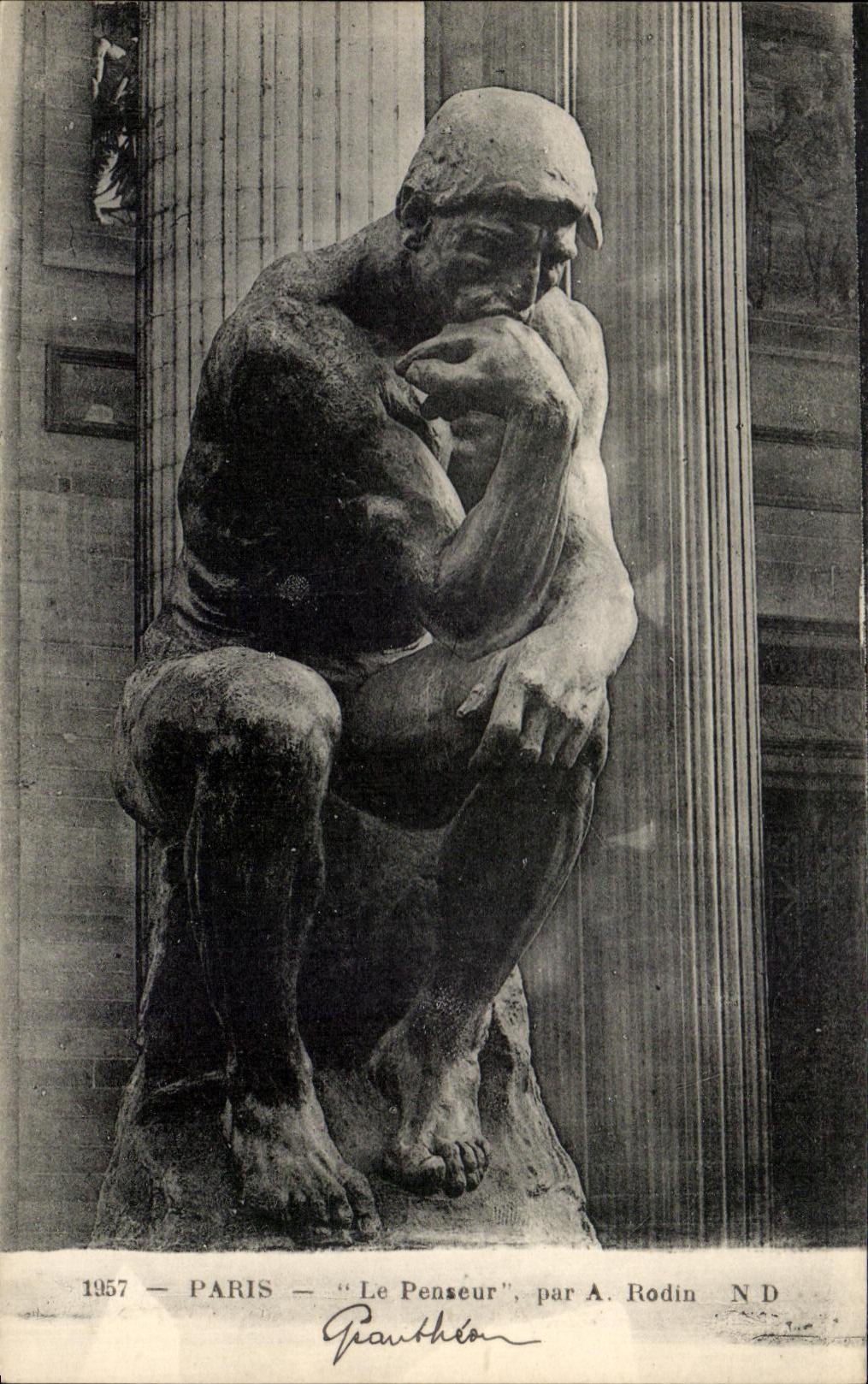 CPA Paris the Thinker By has Rodin