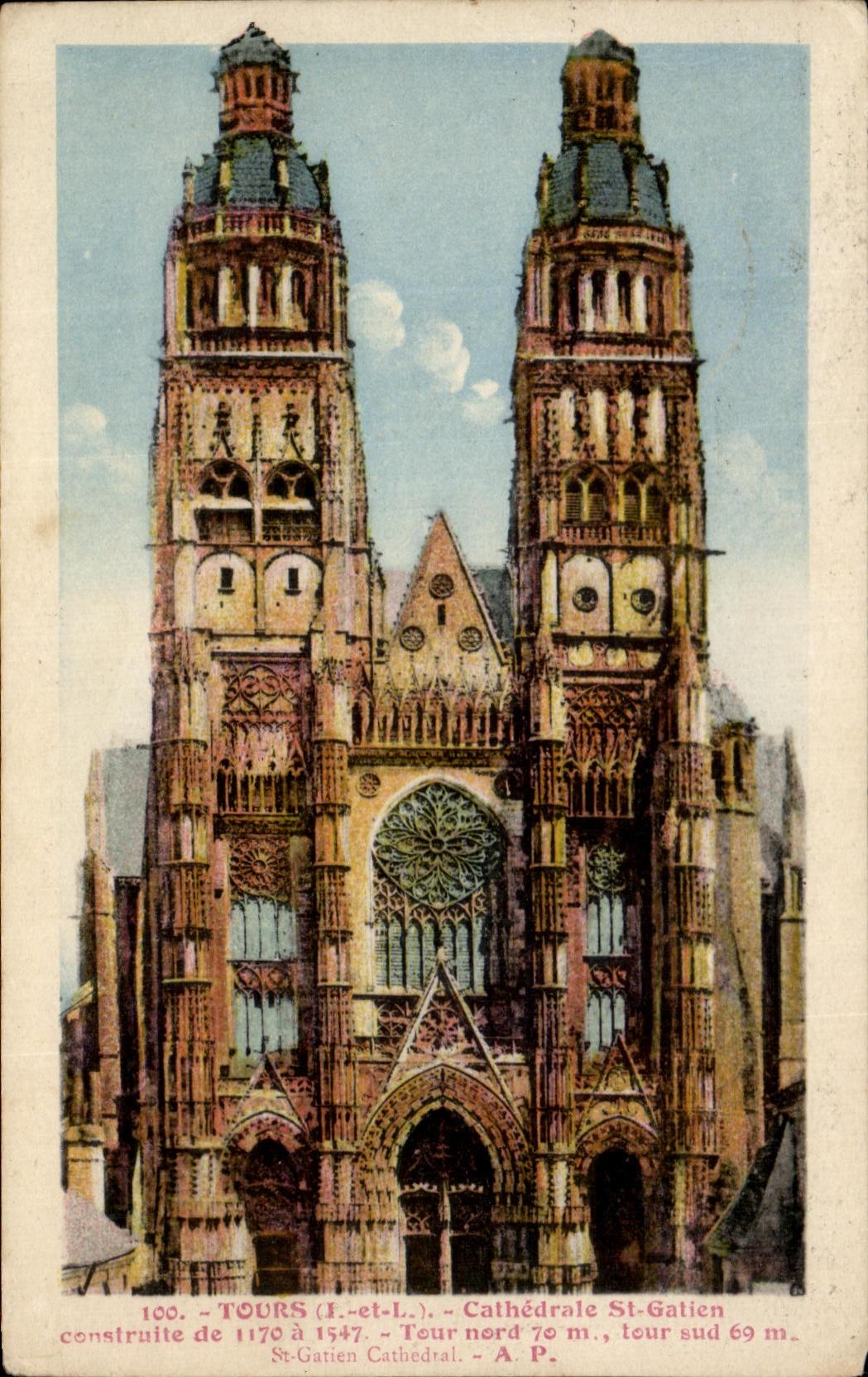 CPA Tours Cathedrale St Gatien Construite De Tour Nord
