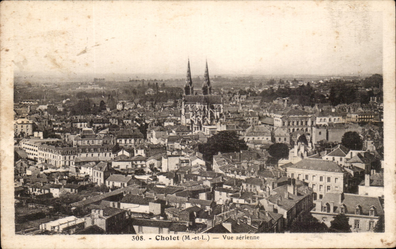 CPA Cholet Vue Aerienne