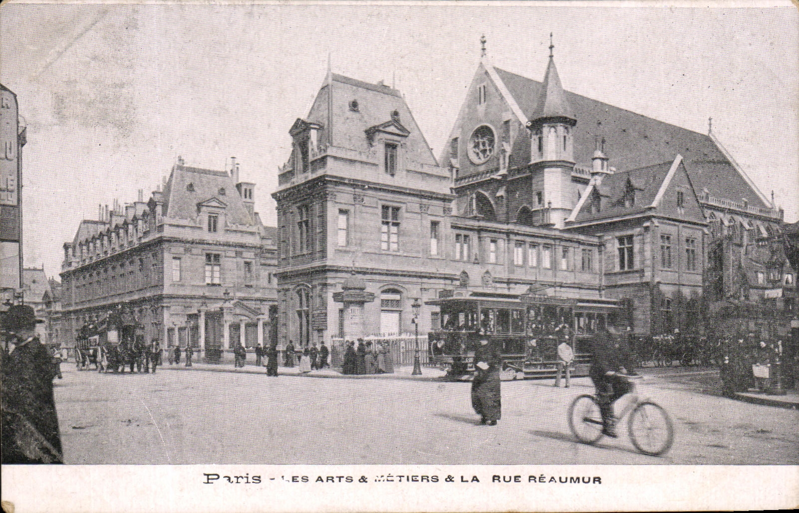 CPA Paris Arts Metiers La Street Reaumur Tram Bicycle