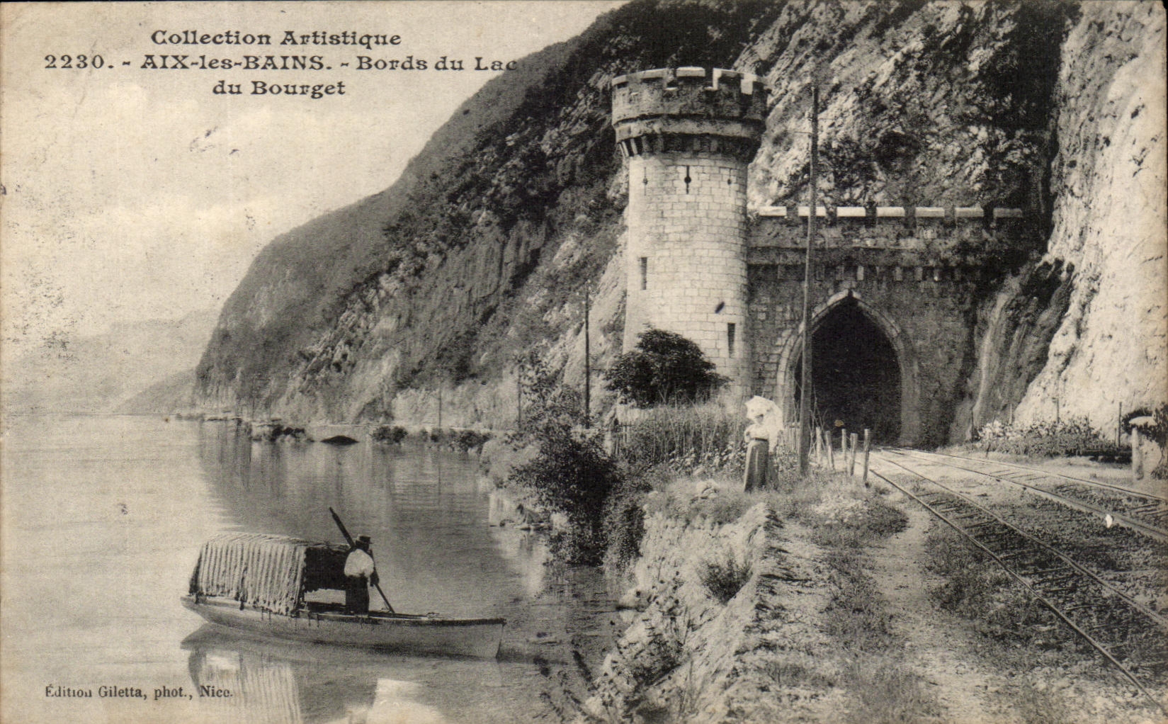 CPA Collection Artistique Aix les Bains Bords du lac du Bourget