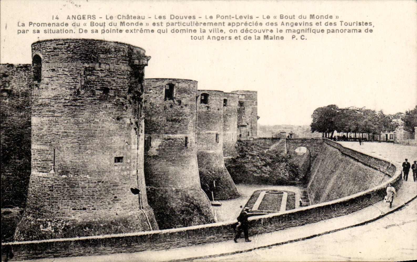 CPA Angers the Castle Ditches the Levis Bridge the End of the World