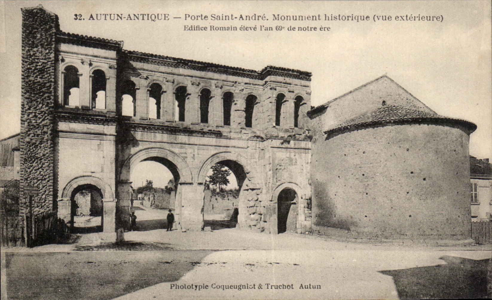 Ancient CPA Autun Gate Saint Andre