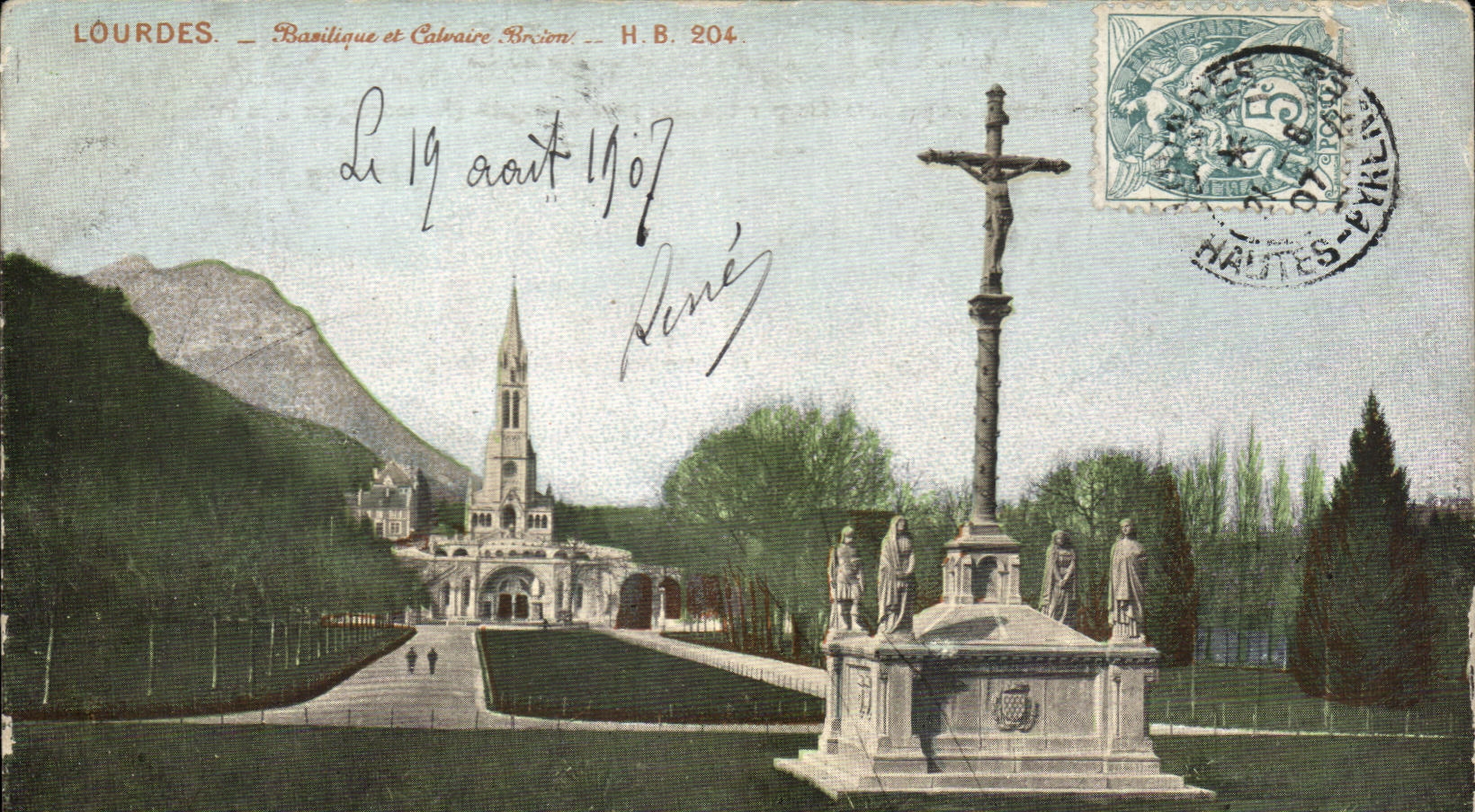 CPA Lourdes Basilica And Breton martyrdom