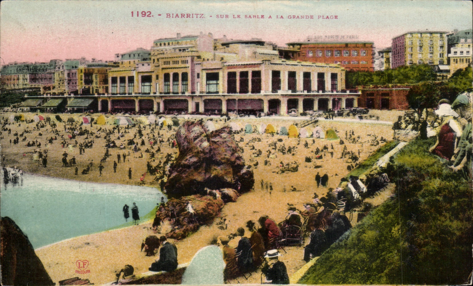 CPA Biarritz Sur Le Sarle a la grande plage 