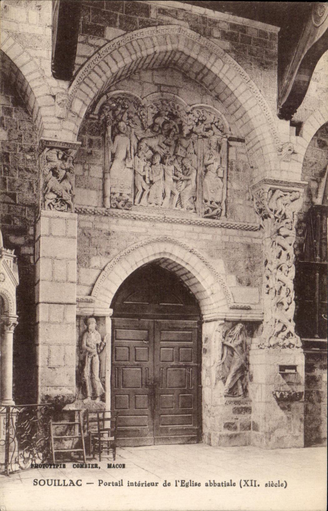 CPA Souillac interior Gate of I' Abbey church