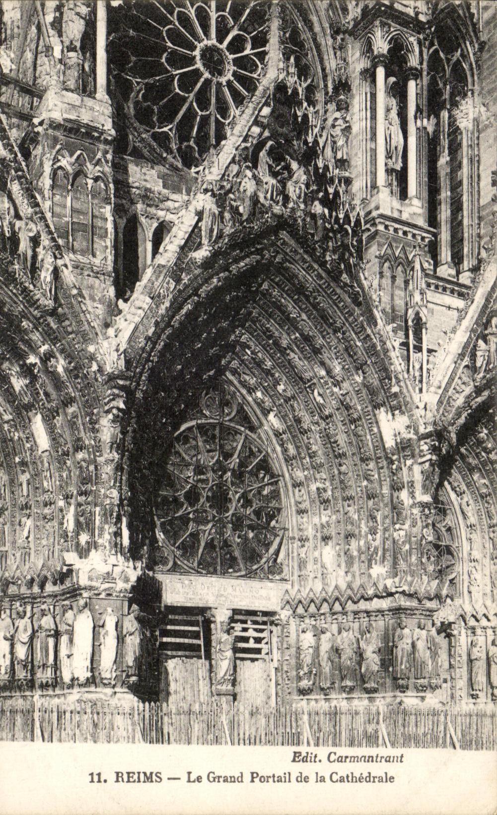 CPA Rheims the Large Gate Of the Cathedral