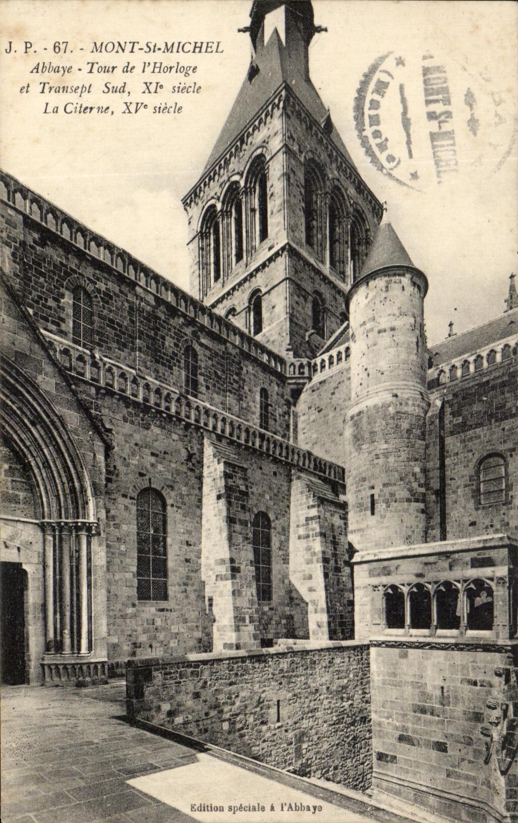 CPA Mount St Michel Tower Abbey Of the Clock And Transept