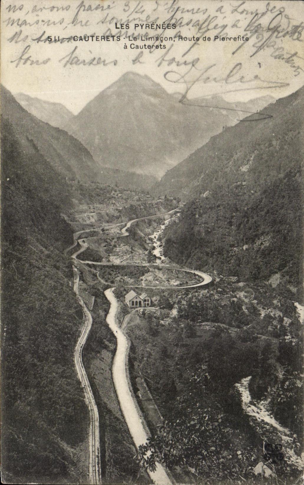 CPA Les Pyrenees Cauterets Le Limacon Route de Pierrefite a Cauterets
