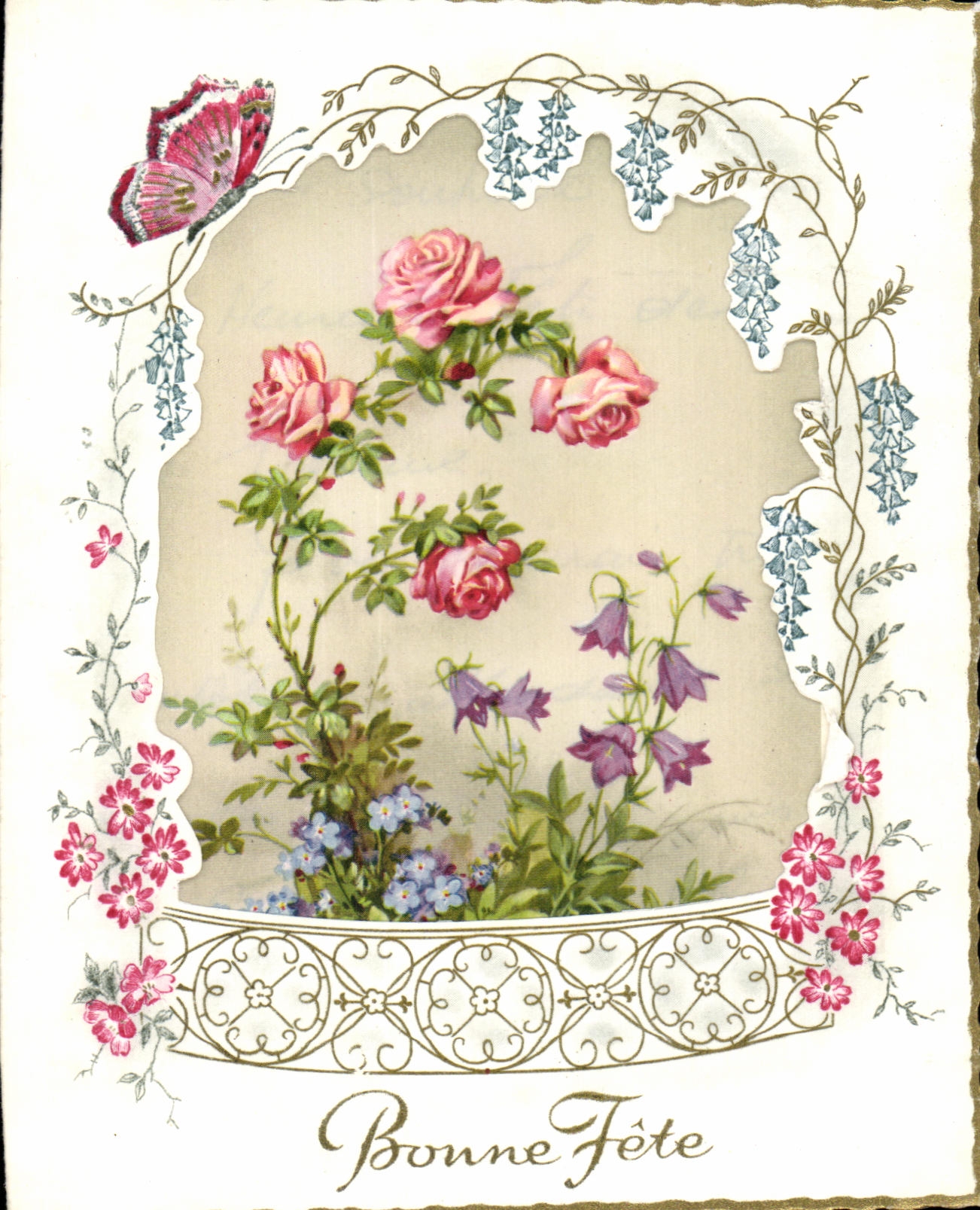 CPA florece la mariposa