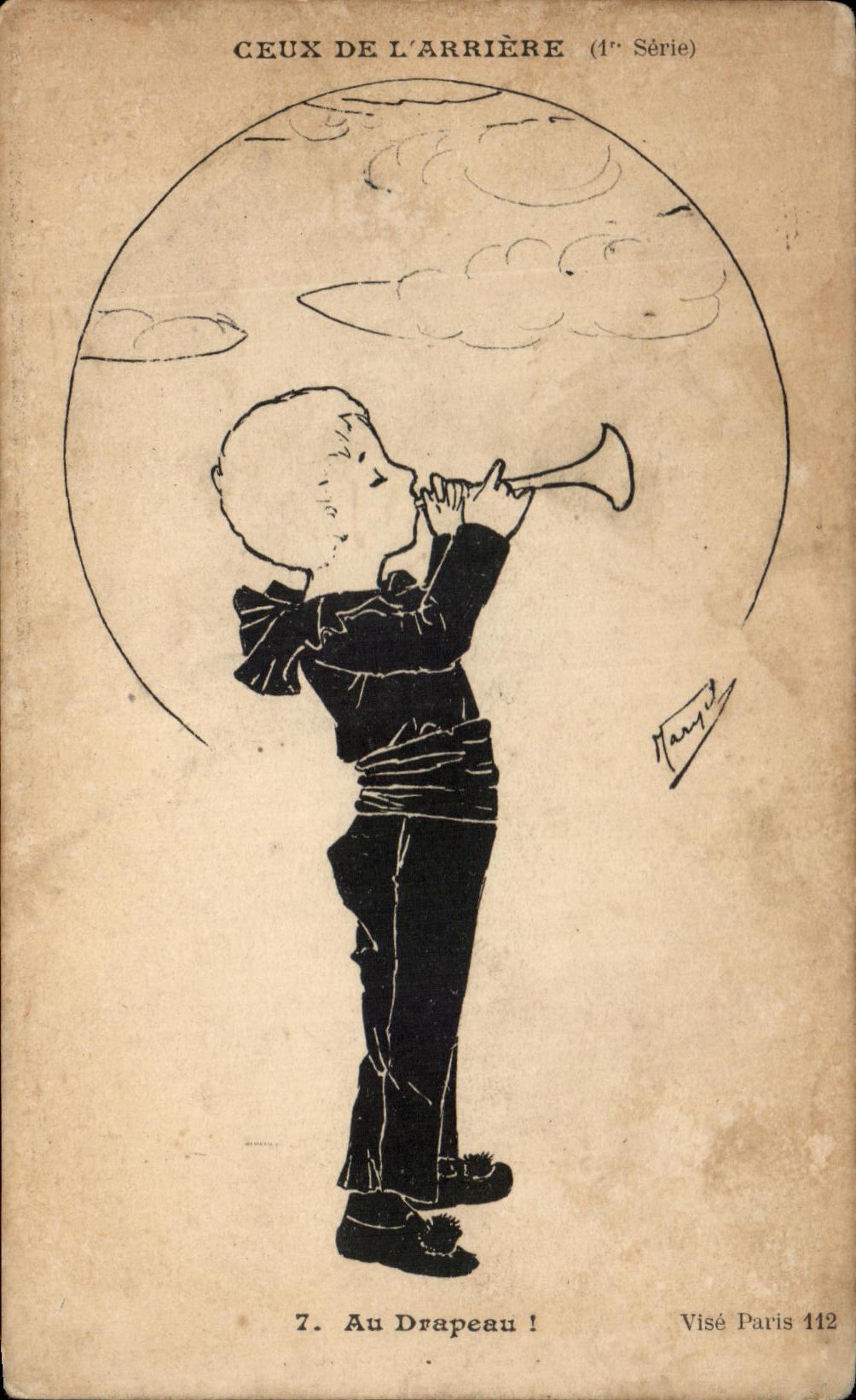 CPA Those Of the Back To the Flag Child militaria