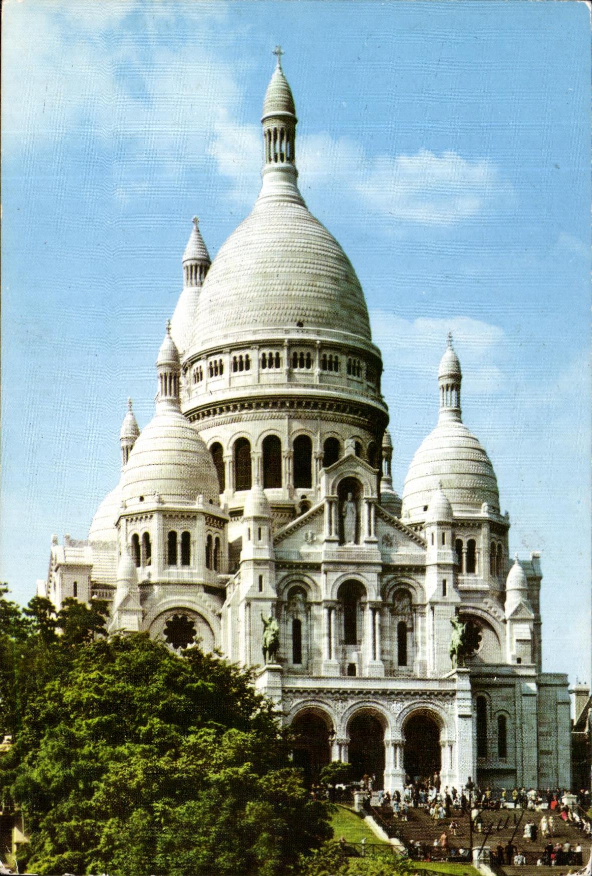 MODERN CARD Paris and Its Merveilles La Basilica deu Sacring Heart of Montamartre