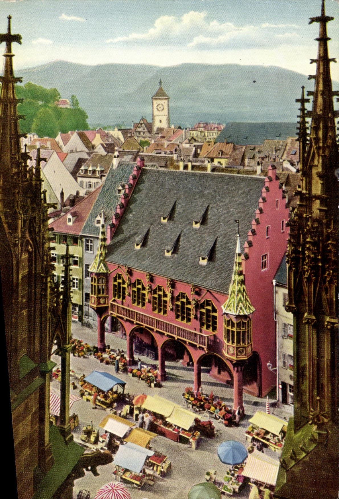 CPM Freiburg Schwarzwald Blick Vom Munster auf histor Kaufhaus
