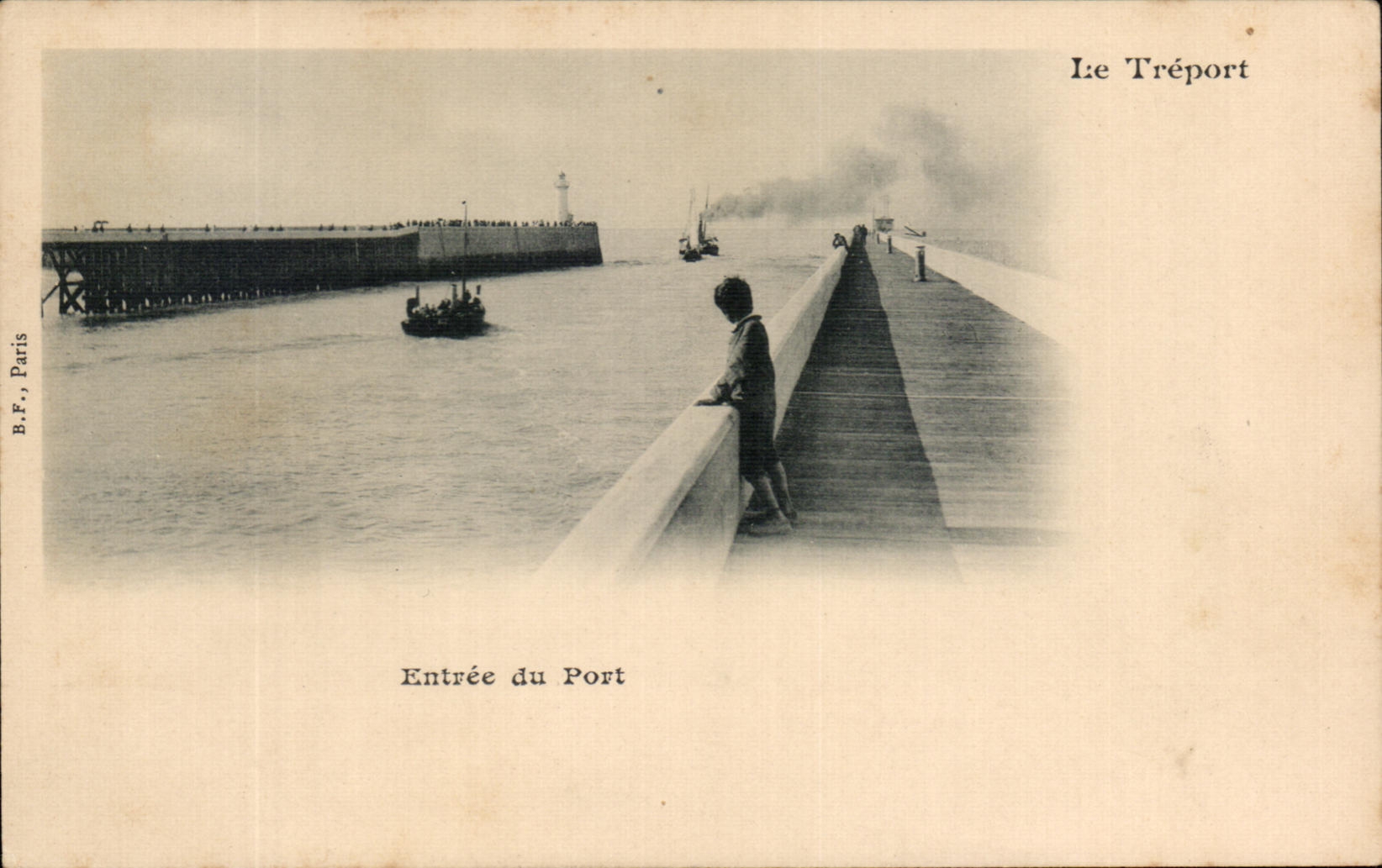 CPA Treport Entrance of the Port child Boat