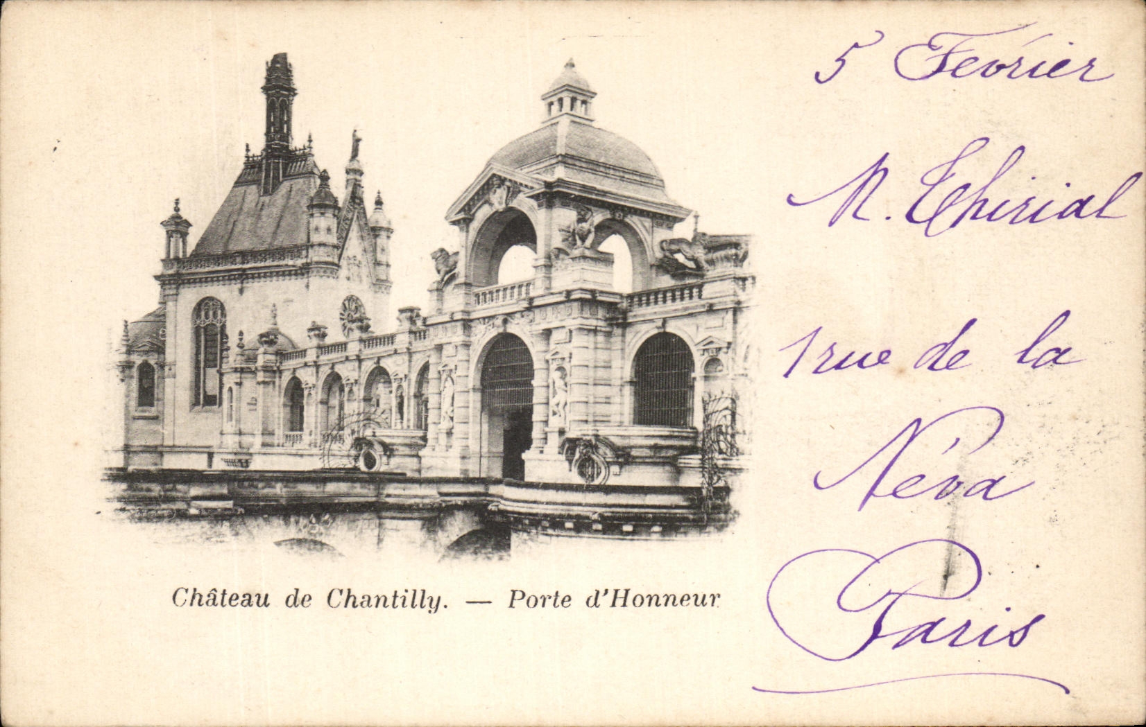 CPA Chatreau de Chantilly Porte d'Honneur