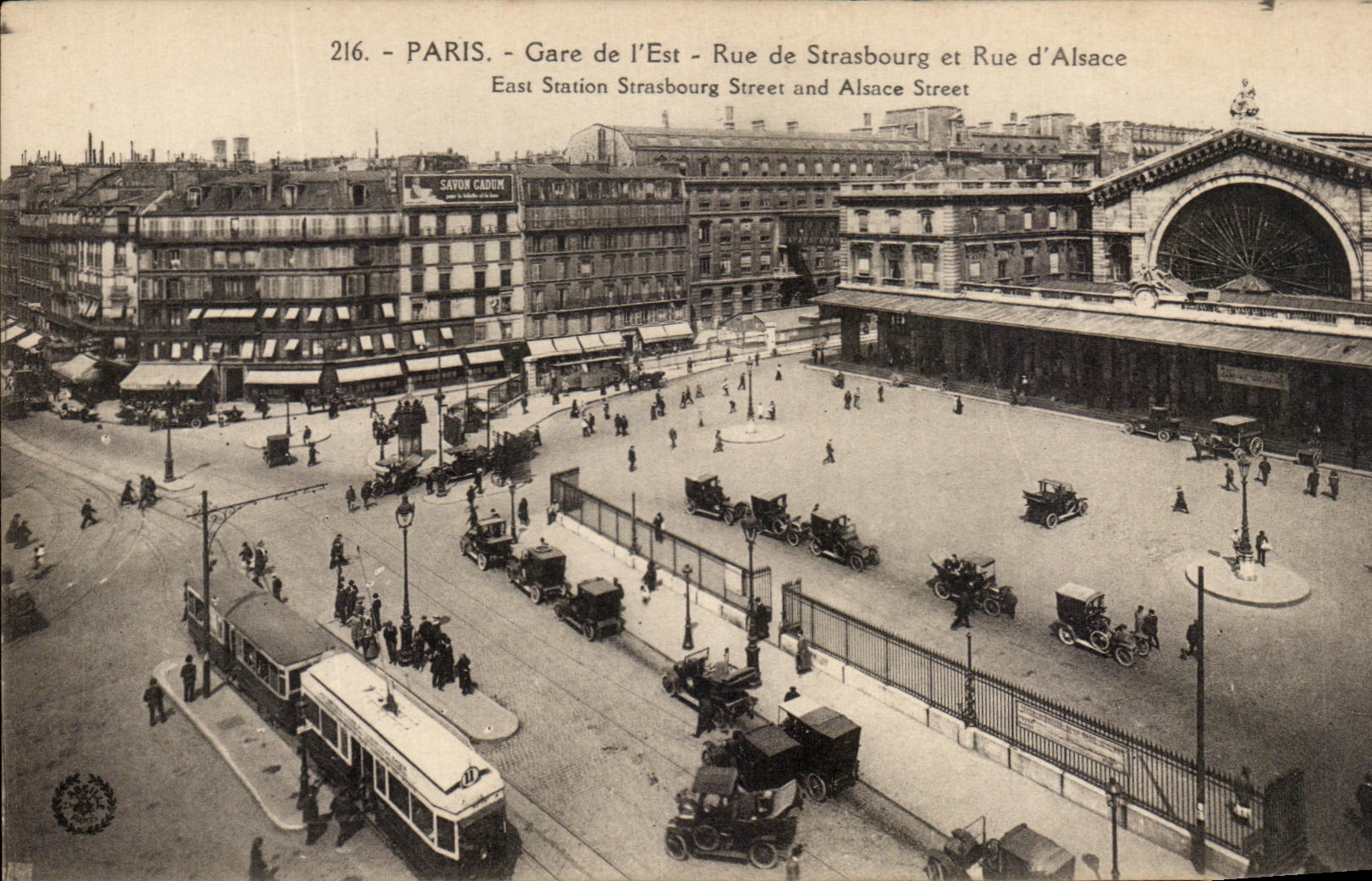 CPA Paris Gare es calle de Estrasburgo y calle de la calle del este de Estrasburgo de la estacion de Alsacia y de la calle de Alsacia