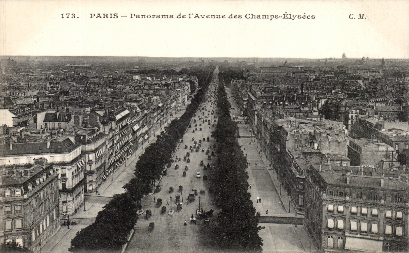 CPA Paris Panorama of the Avenue of the Champs Elysees