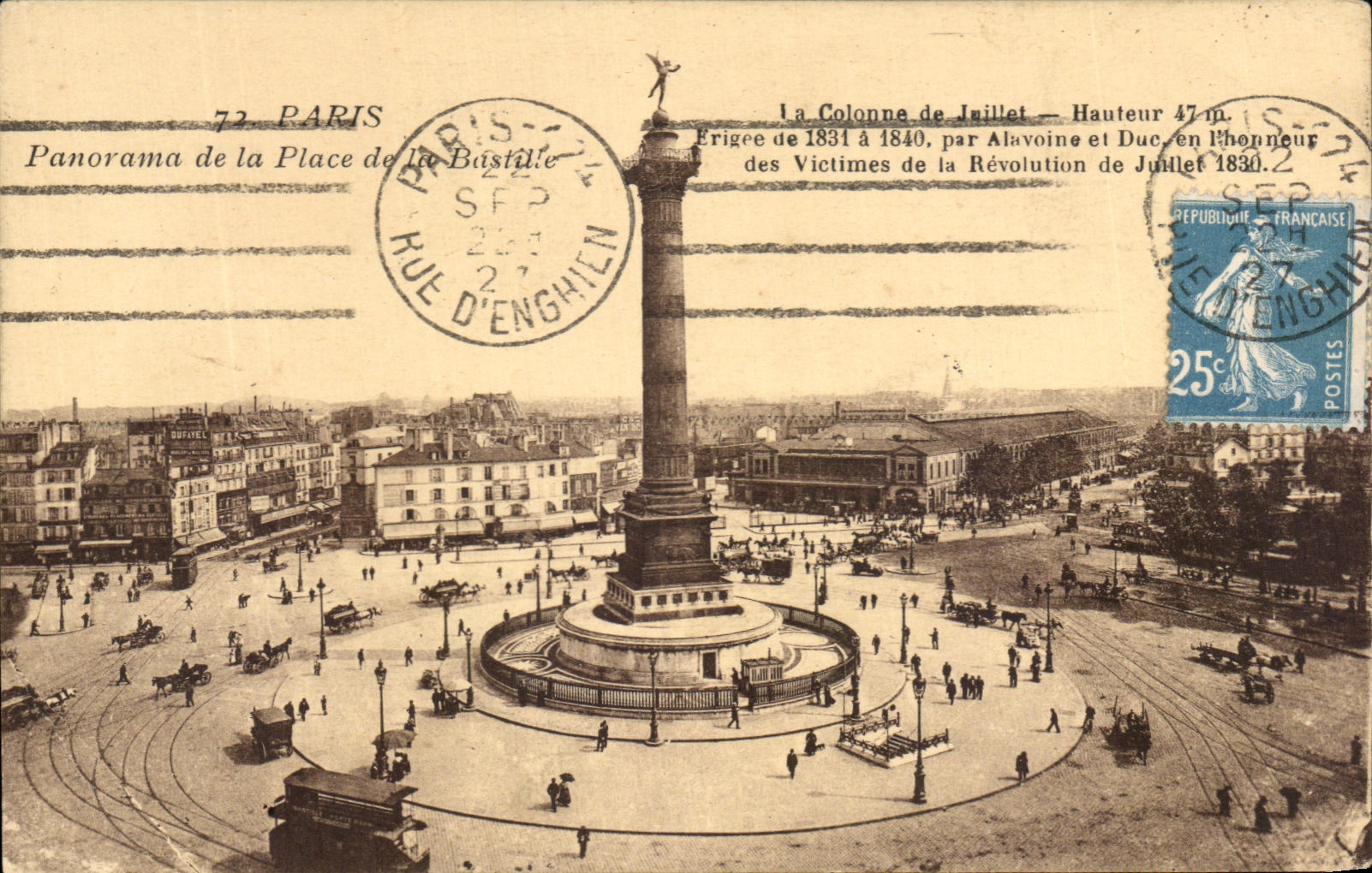 CPA Paris Panorama of the Place of the Bastille