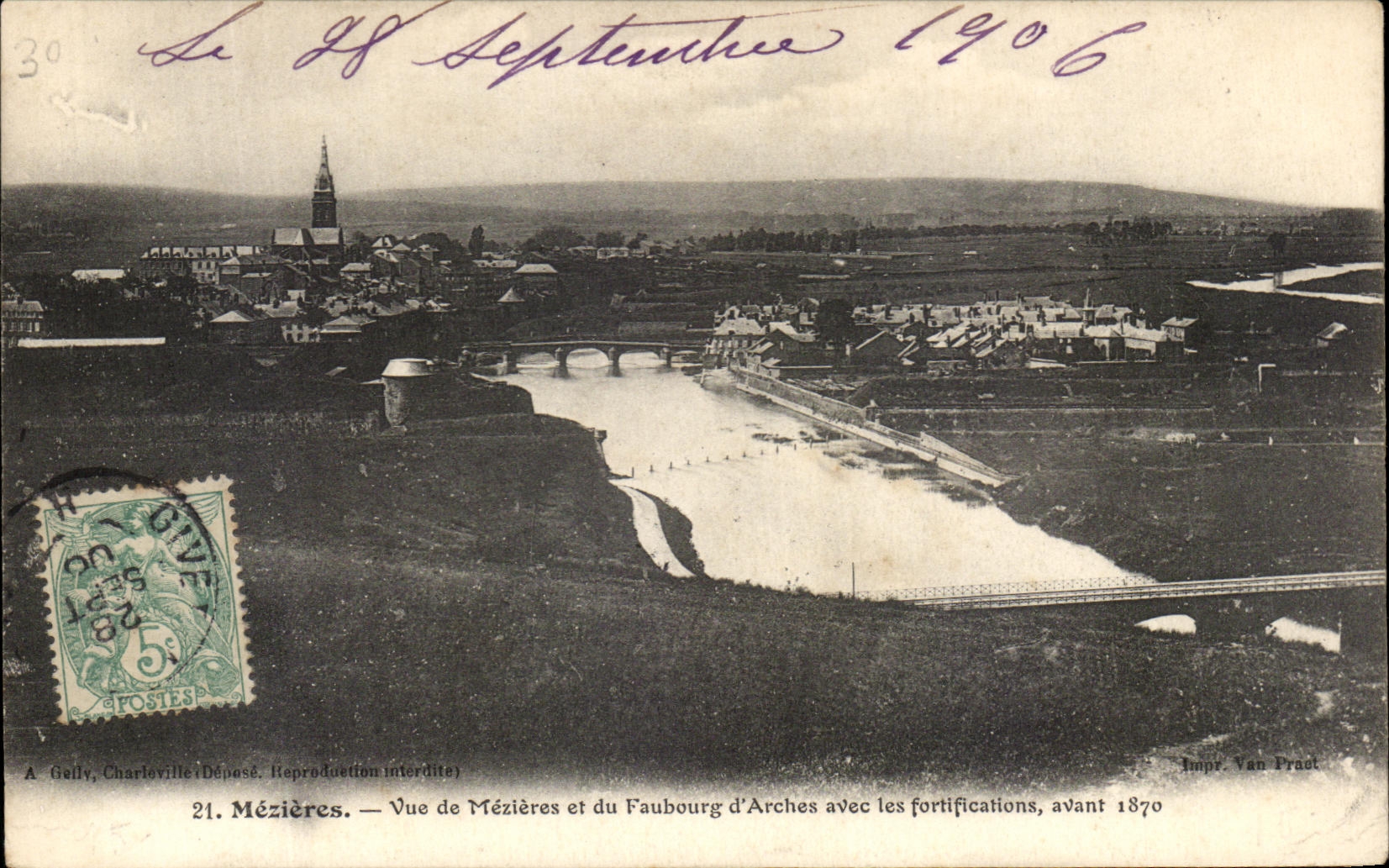 Pared de CPA vista de la pared y el suburbio de arcos con los fortalecimientos Militaria 1870