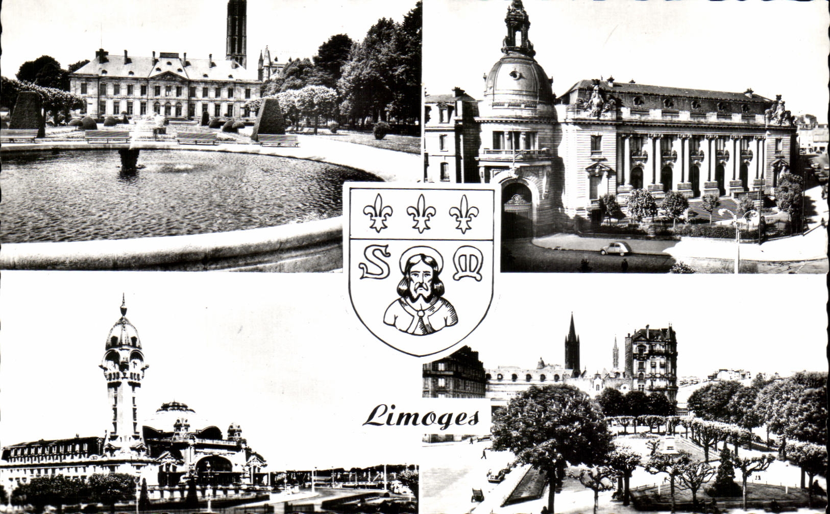 Jardin de CPSM Limoges de la estacion de tren de la prefectura del La de Eveche Jourdan