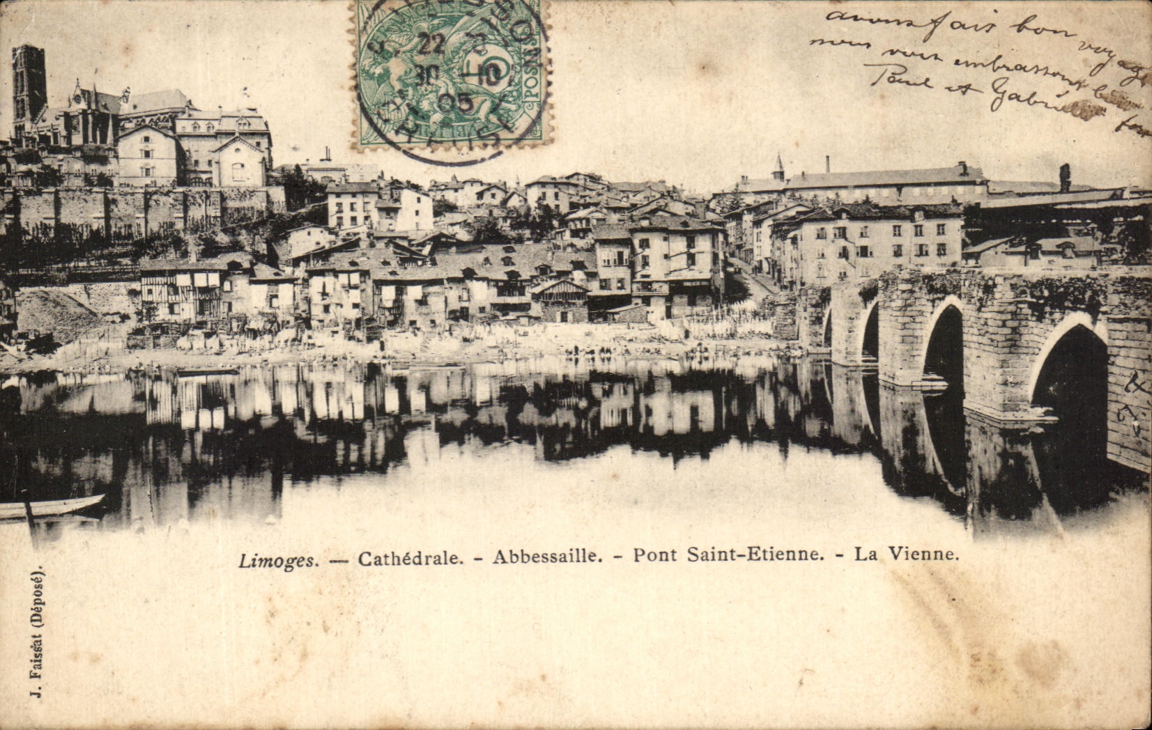 La Viena de Saint-E'tienne del puente de Abbessaille de la catedral de CPA Limoges