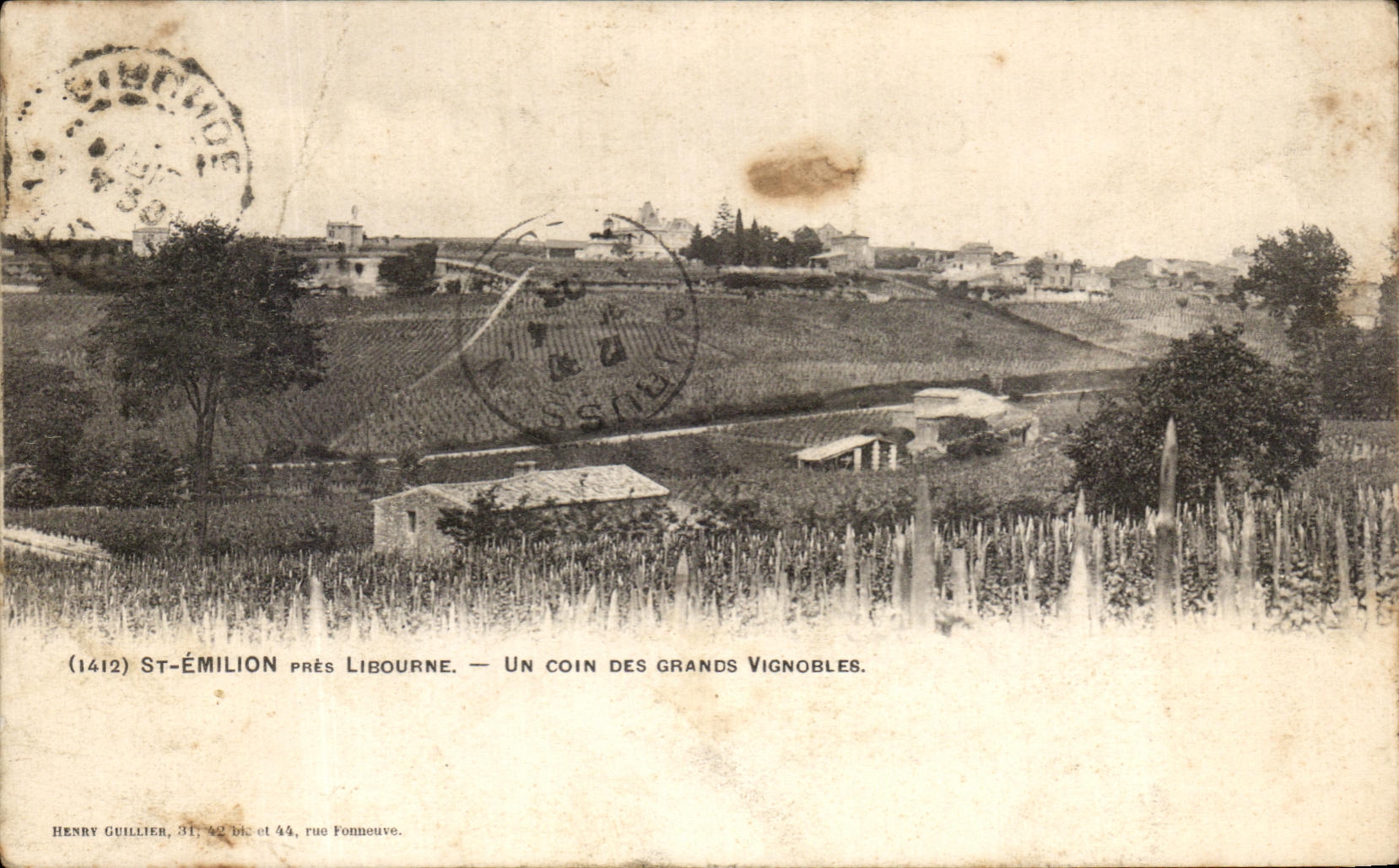 CPA St Emilion close Libourne a Corner of the Large Vineyards