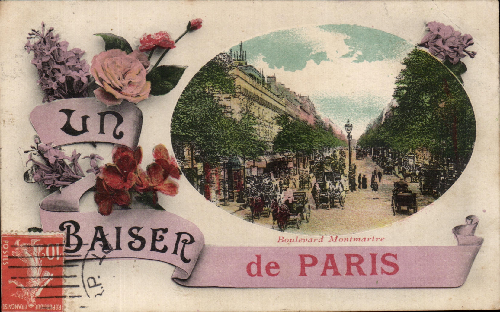 CPA Baiser de Paris Boulevard Montmartre