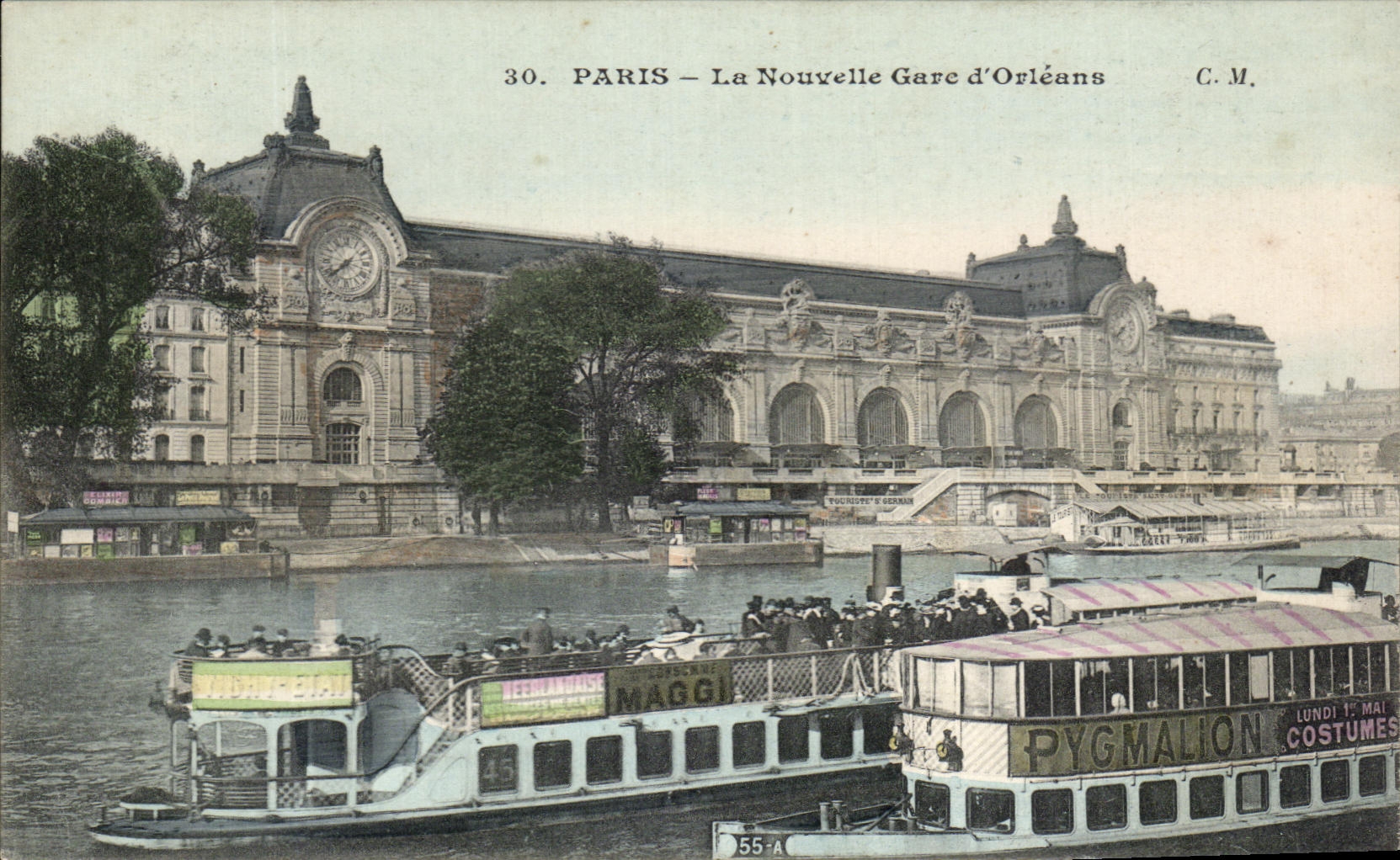 CPA Paris the New Station of Orleans Barge Maggi Pygmalion