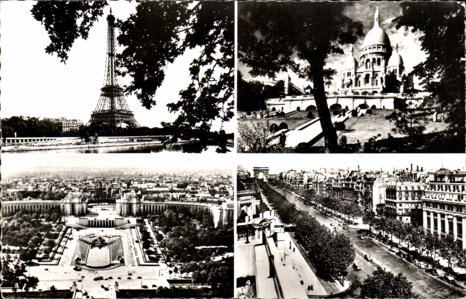 La torre Eiffel de CPSM Paris corona los campos Arc De Triomphe de Elysees del corazon
