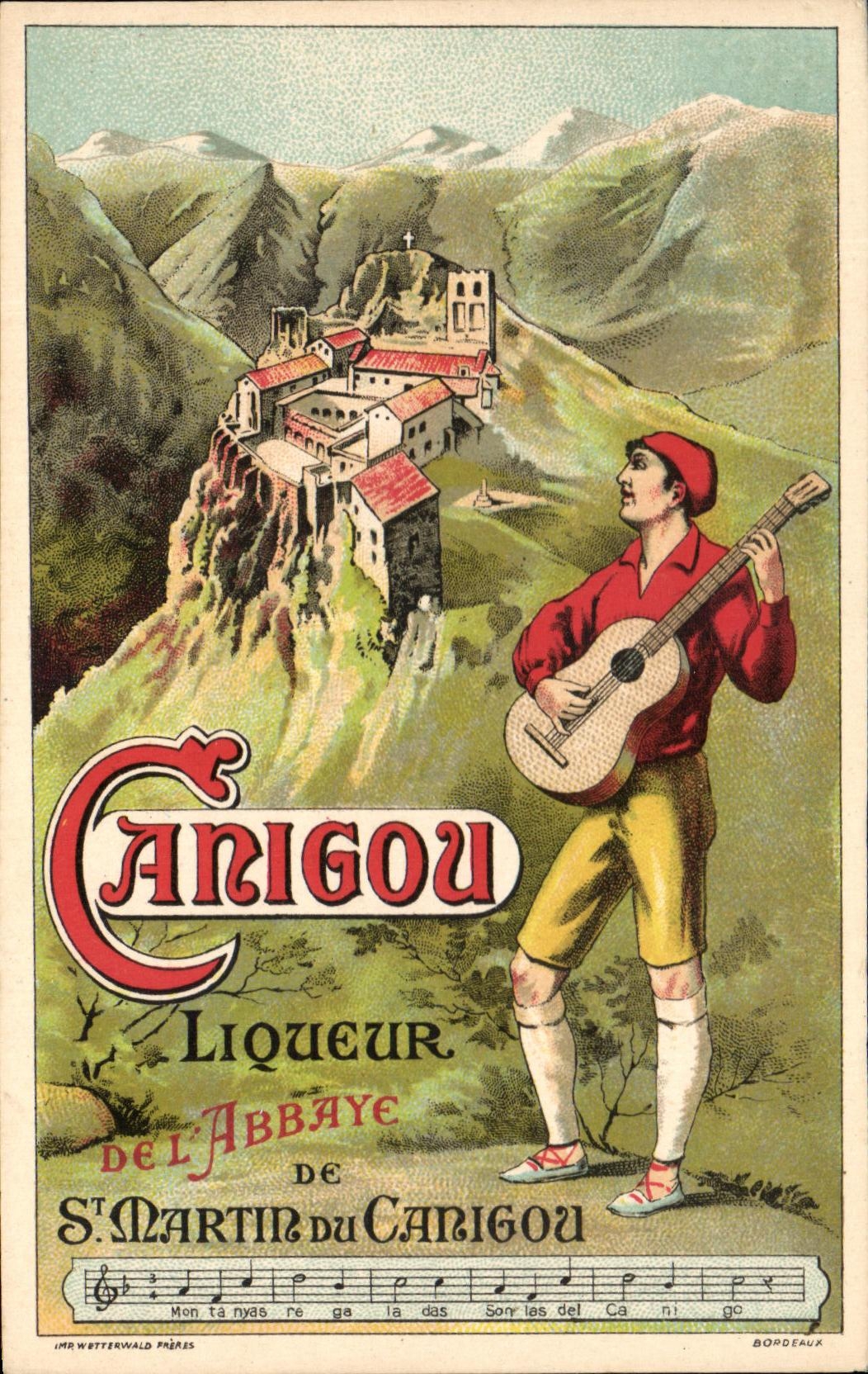 CPA Canigou Liquor LED Abbey St Martin Of the canigou Guitar Publicity