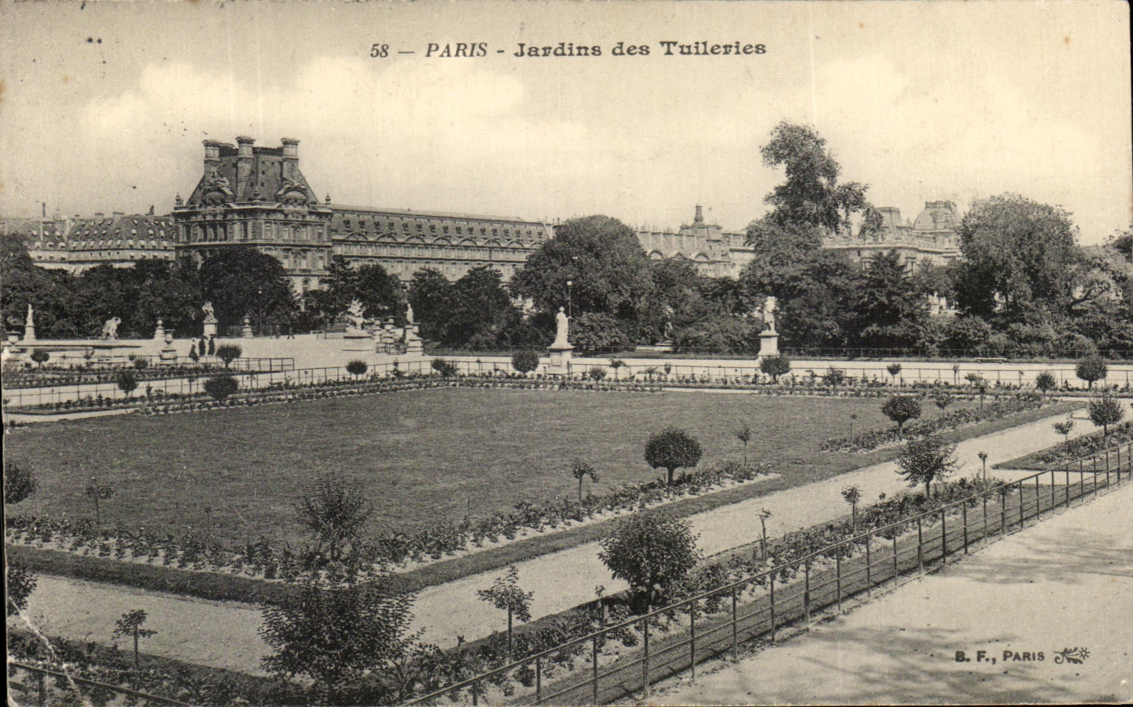 Jardines de CPA Paris de la lumbrera Tileries