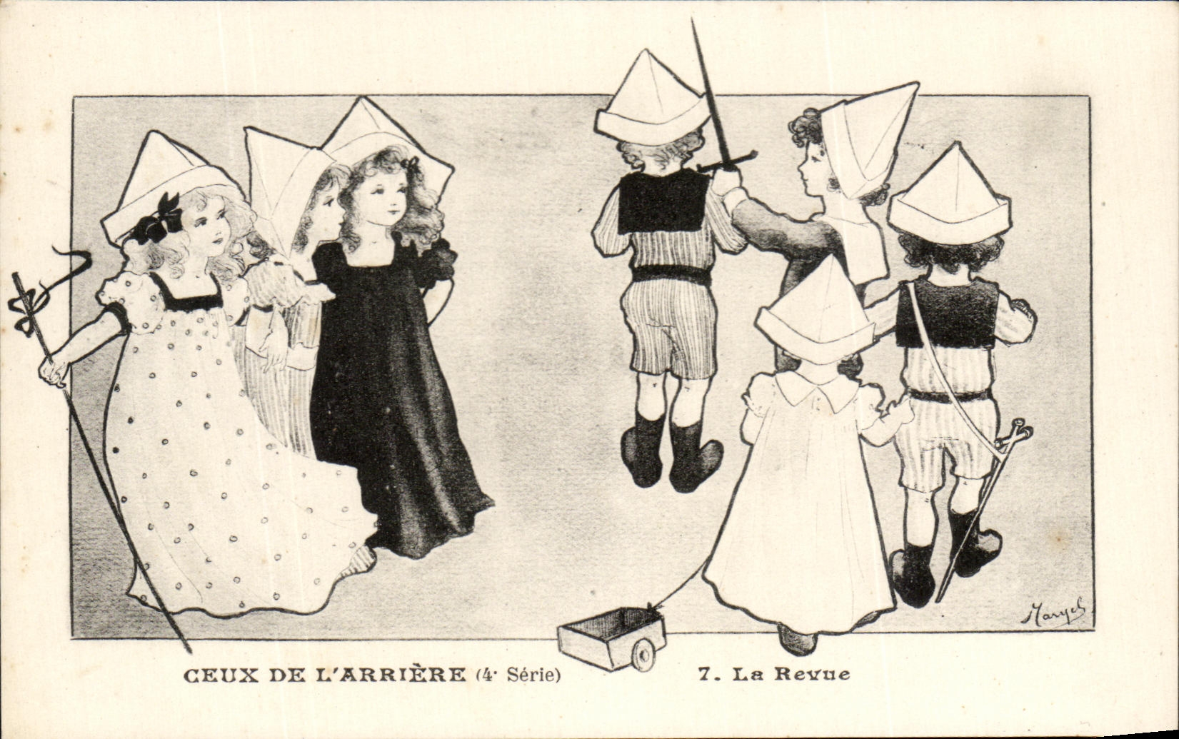 CPA Those Of Arriere La Re-examined Militaria Children